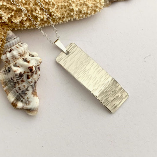925 Sterling Silver Bark Like Texture Necklace
