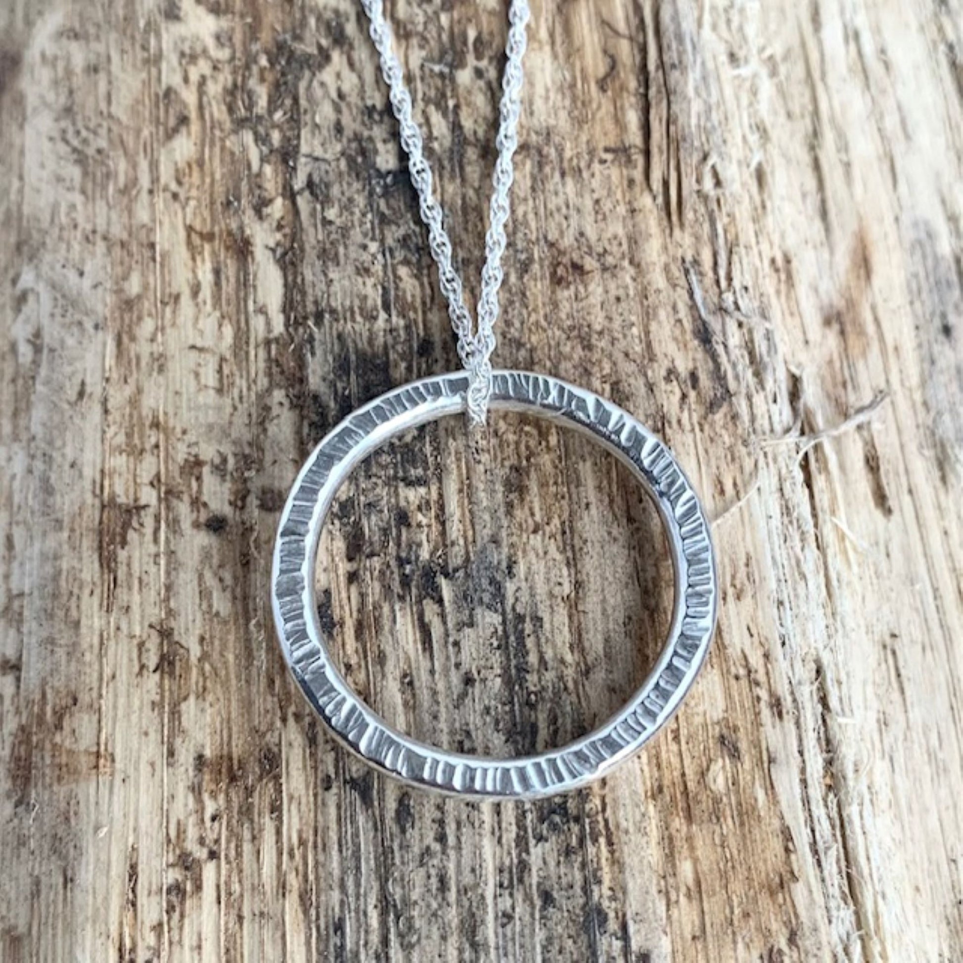925-Sterling-Silver-Circle-Hammered-Pendant