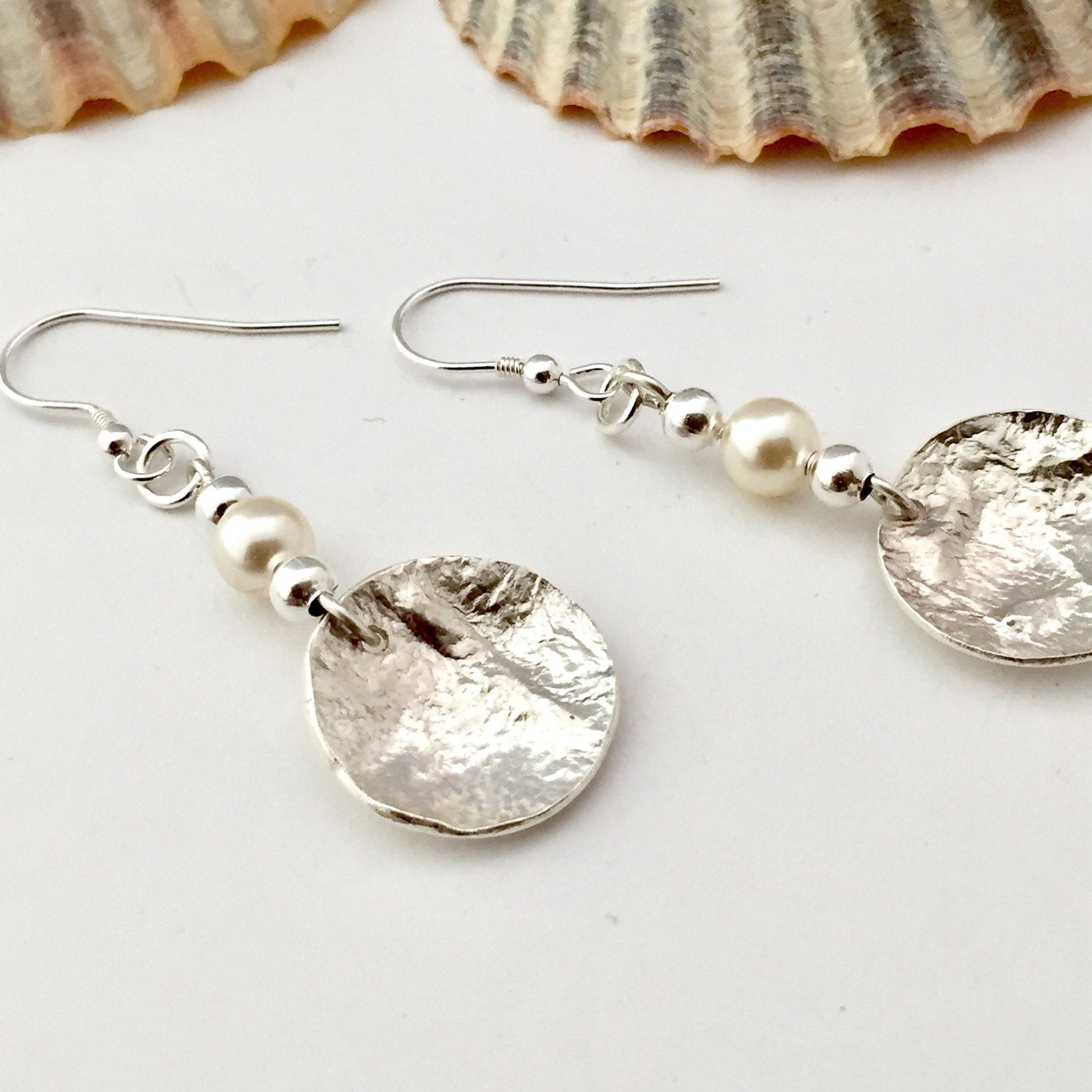 925 Sterling Silver Dangle Earrings with Pearl Bead