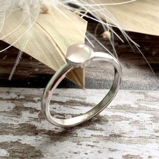 925 Sterling Silver Moonstone Gemstone Ring