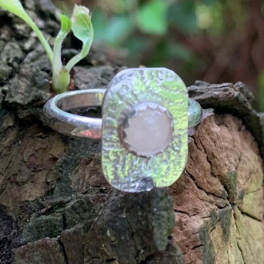 925 Sterling Silver Pink Rose Quartz Ring