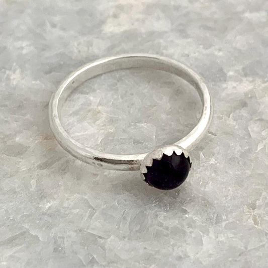 Black Onyx Gemstone Sterling Silver Ring 5