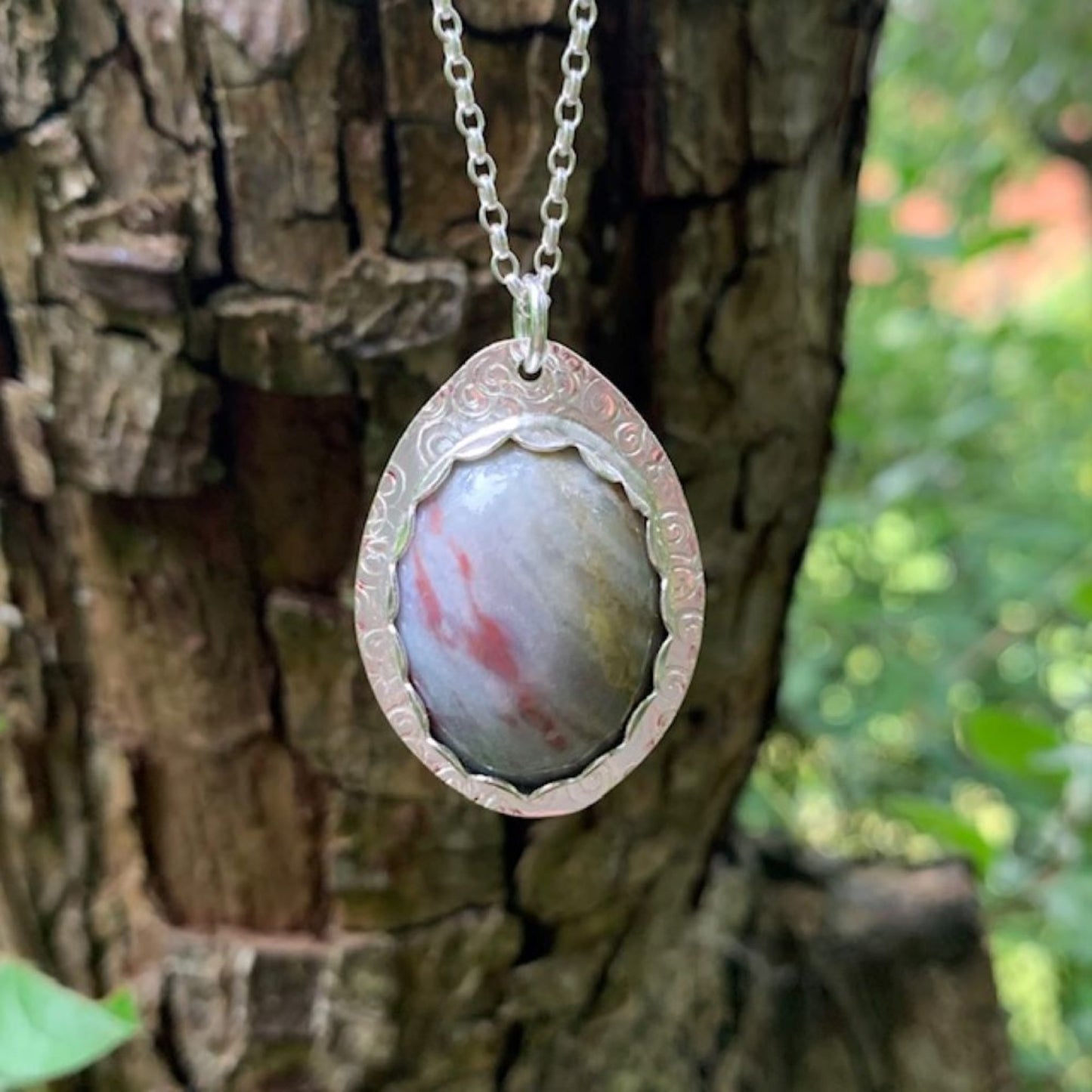 Botswana Agate Sterling Silver Pendant