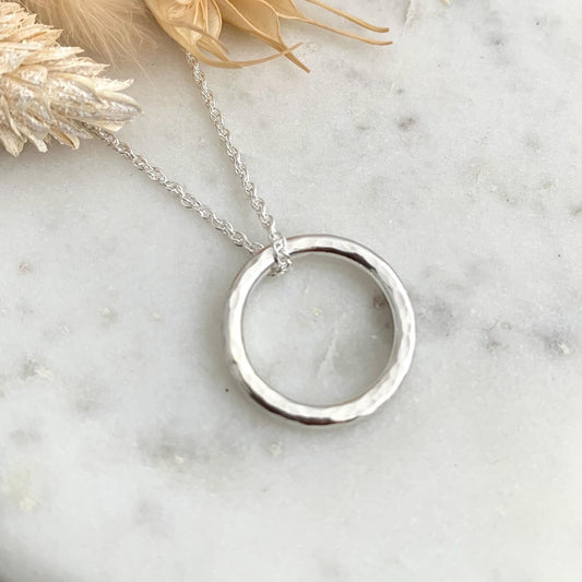 Chunky Little 925 Sterling Silver Hammered Necklace