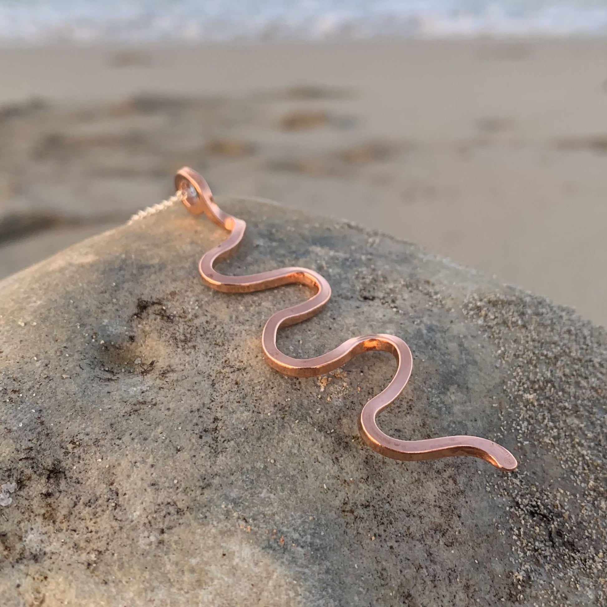Copper Snake Design Necklace