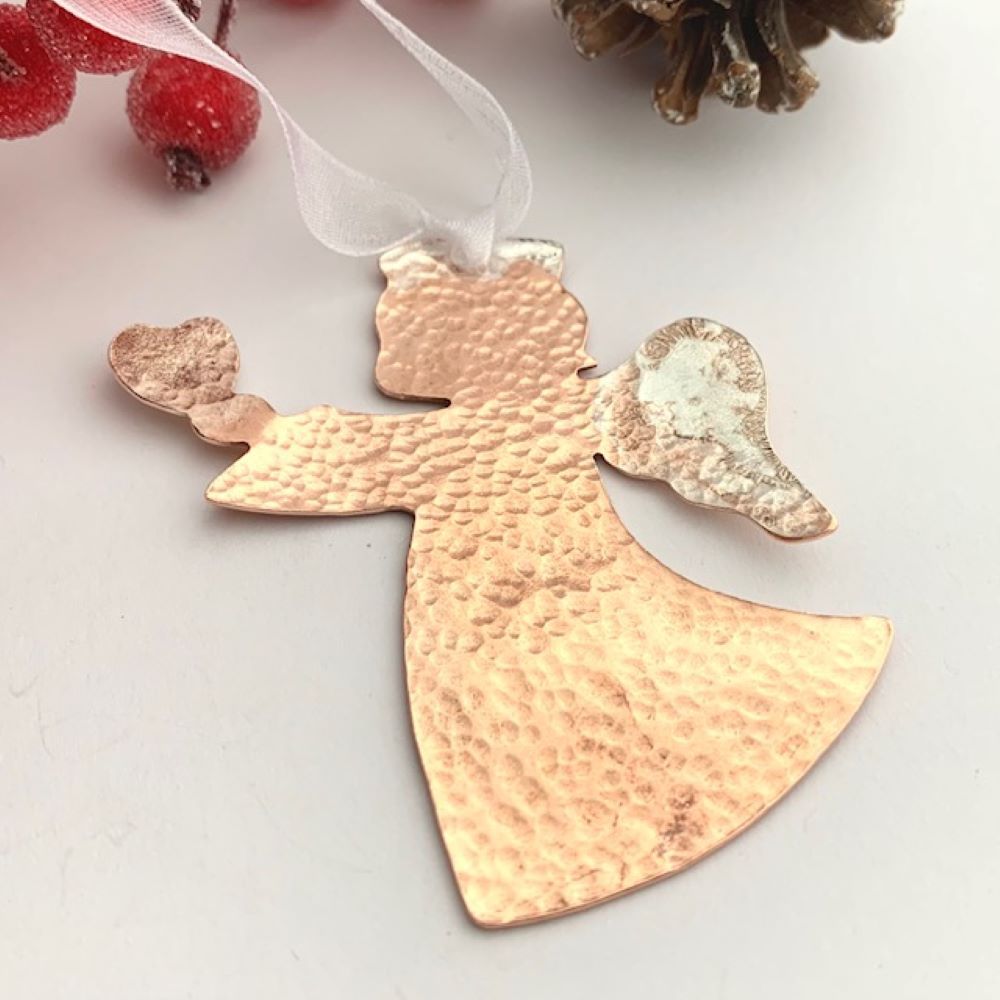 Copper and Silver Angel Decoration