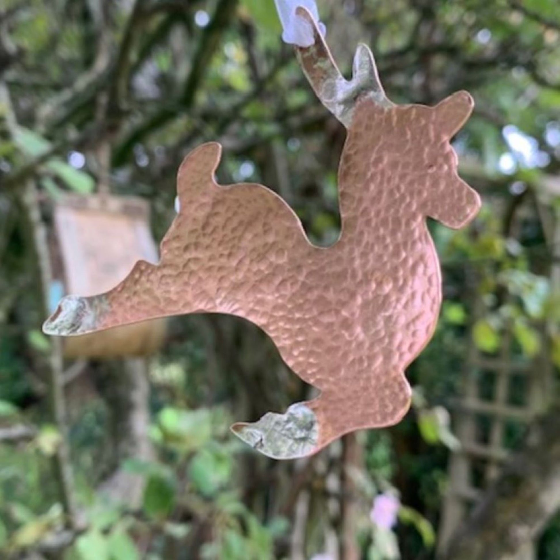 Copper and Silver Reindeer Tree Decoration