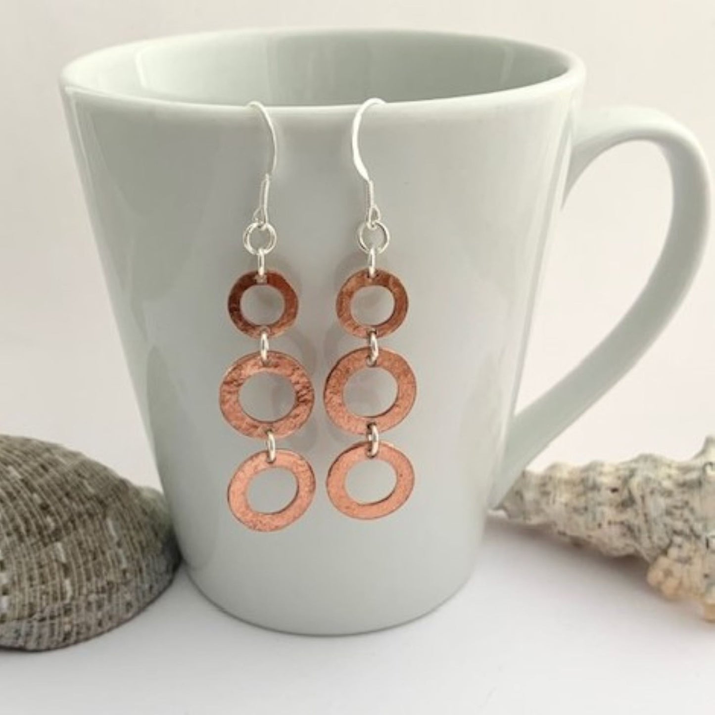 Dangle Copper Hoop Earrings