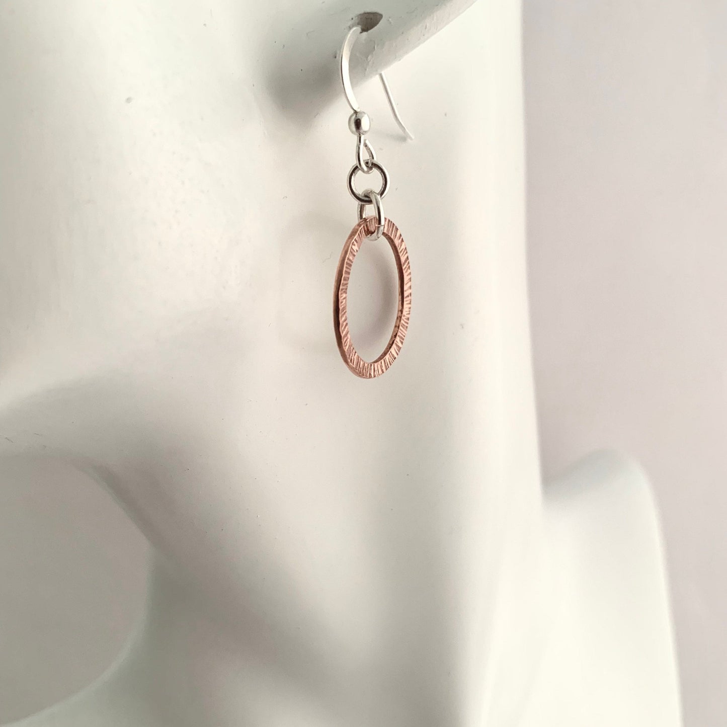 Dangly Copper Disc Drop Earrings