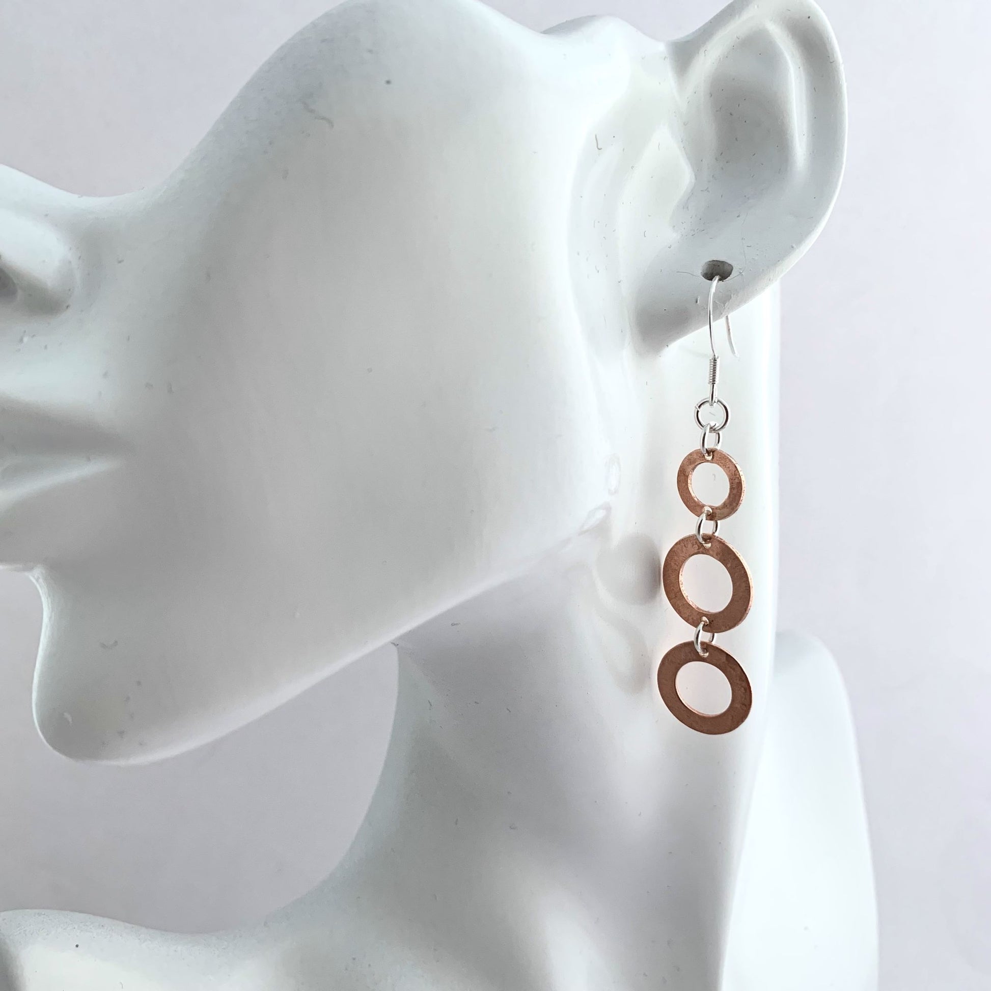 Dangly Long Copper Hoop Earrings