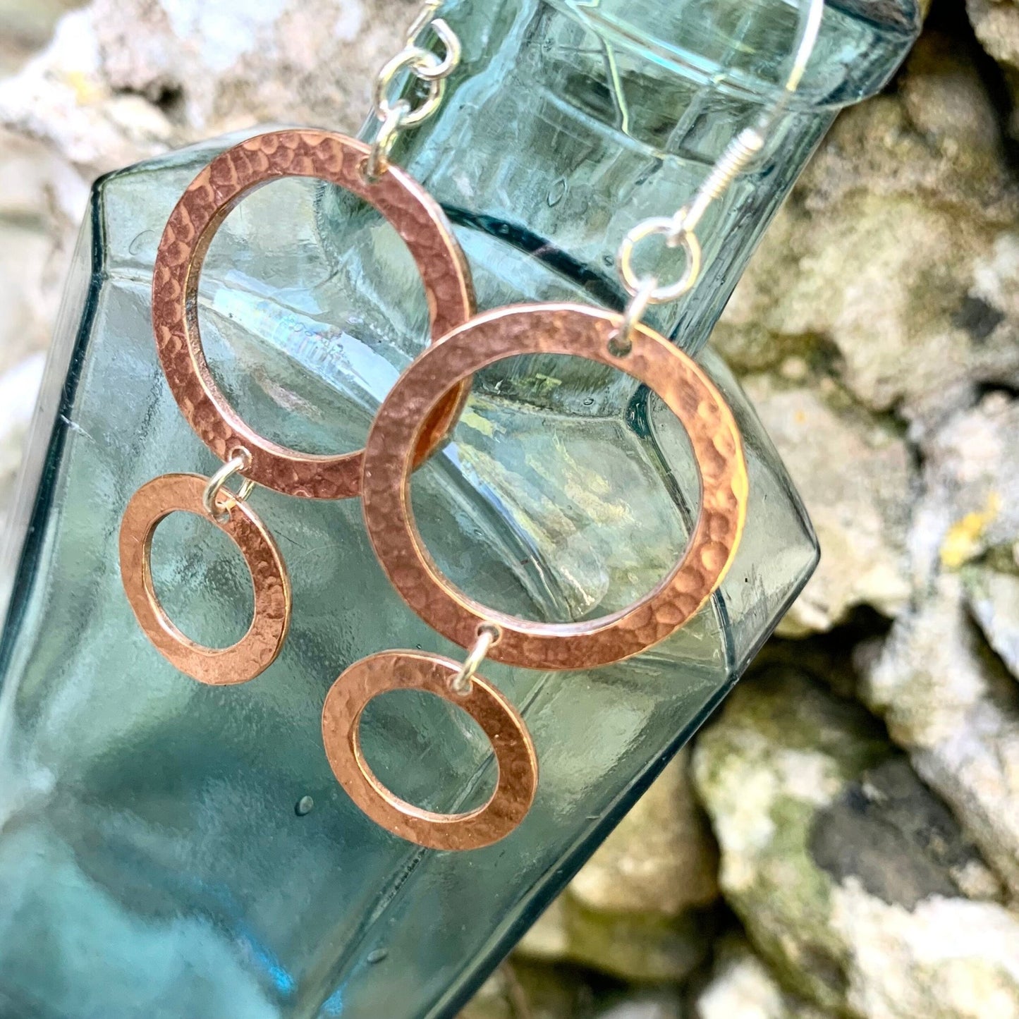 Dangly Copper Hoop Earrings