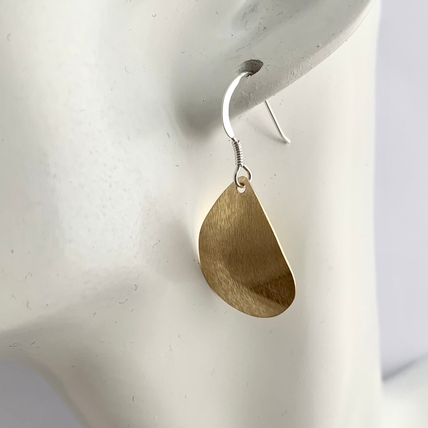 Gold Colour Oval Drop Earrings