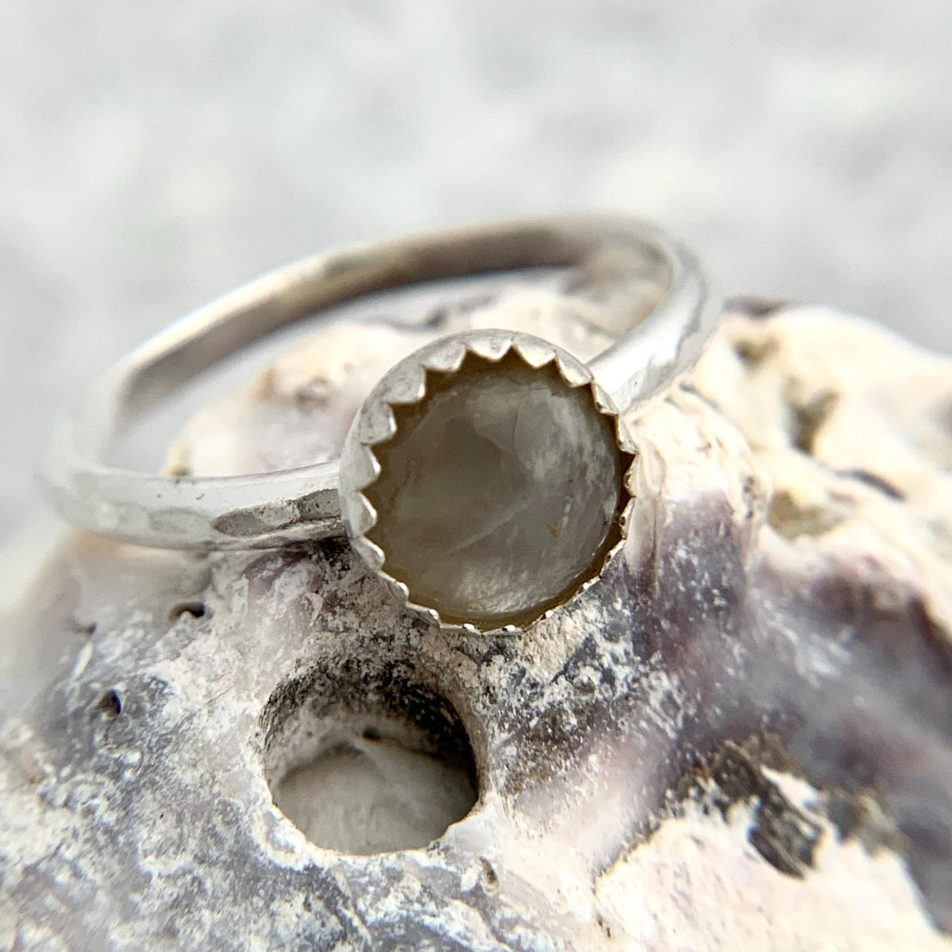 Grey Labradorite Gemstone Sterling Silver Ring 1