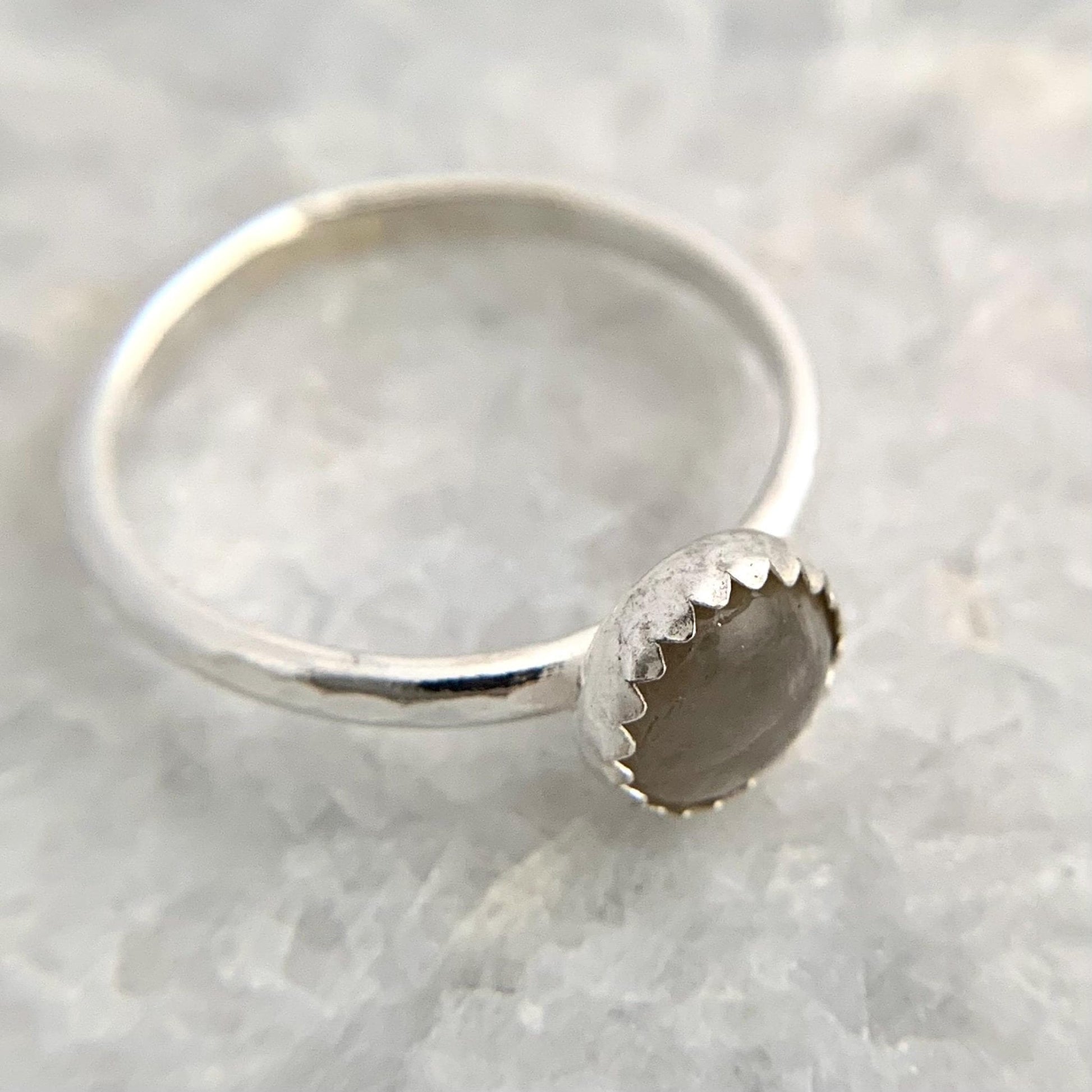 Grey Labradorite Gemstone Sterling Silver Ring