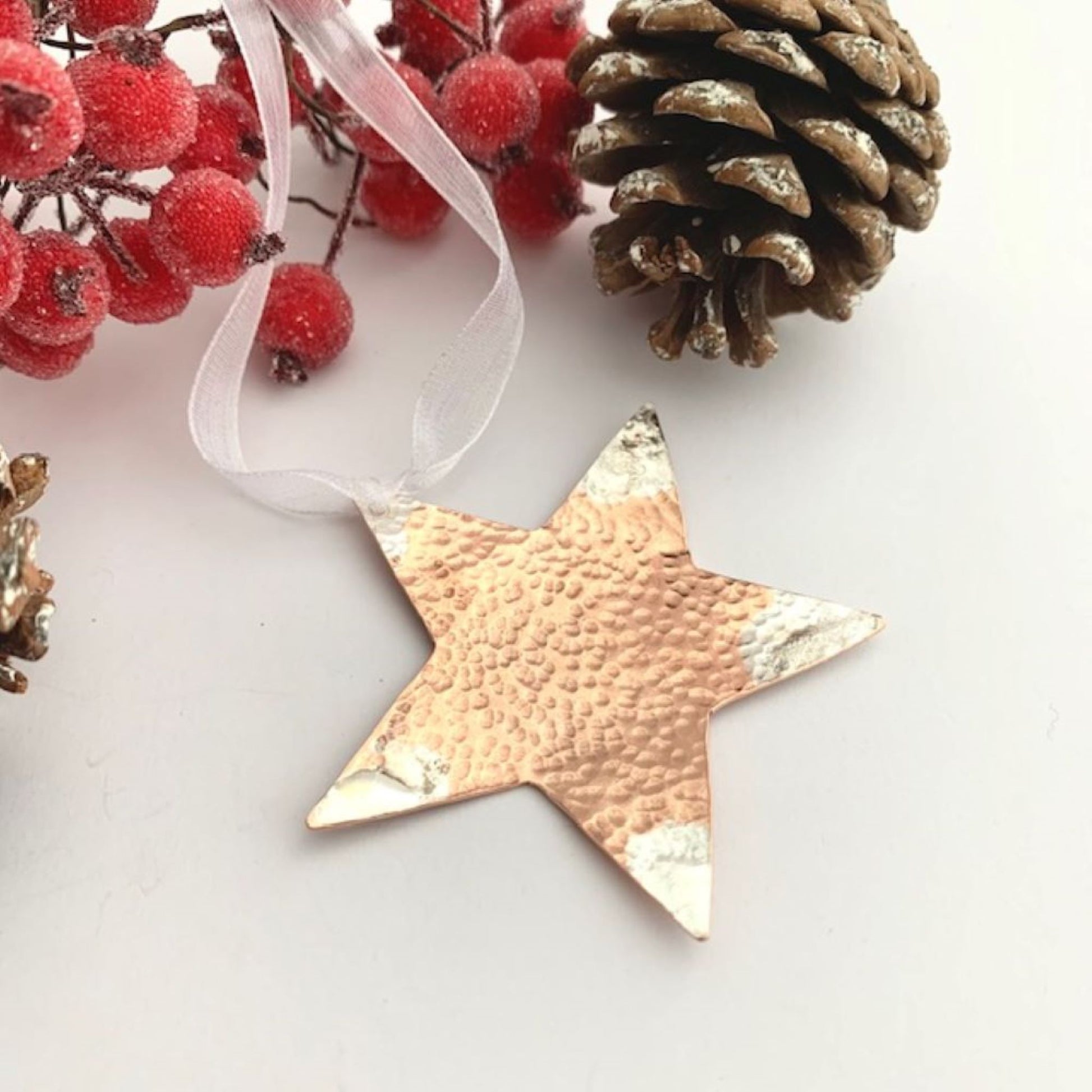 Hammered Star Christmas Tree Ornament