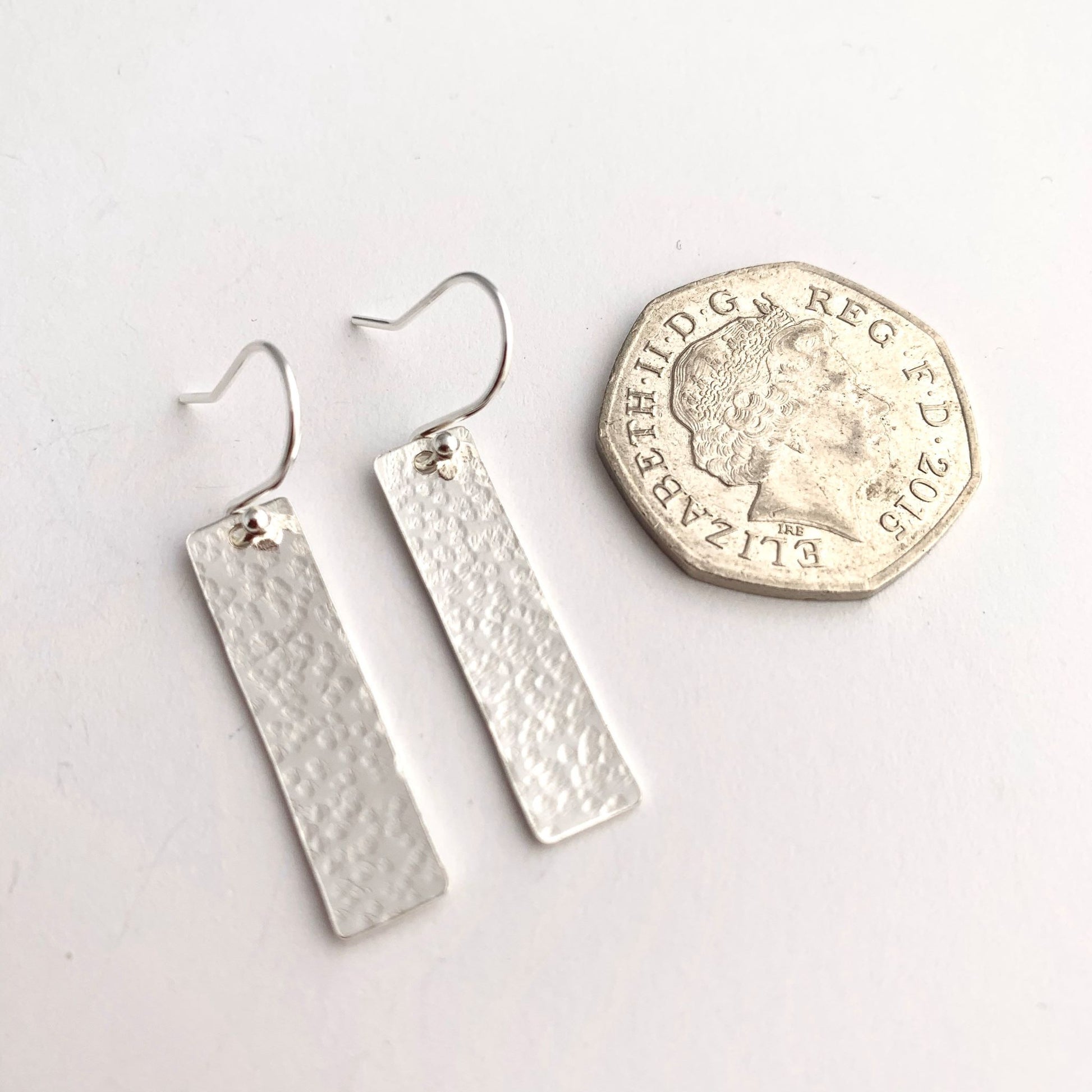 Hammered Sterling Silver Stick Earrings