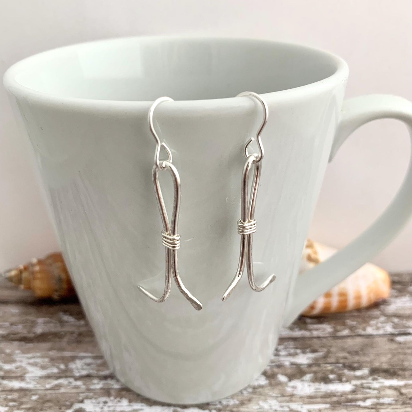 Handcrafted 925 Sterling Silver Loop Dangle Earrings 2