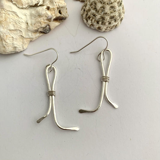 Handcrafted 925 Sterling Silver Loop Dangle Earrings