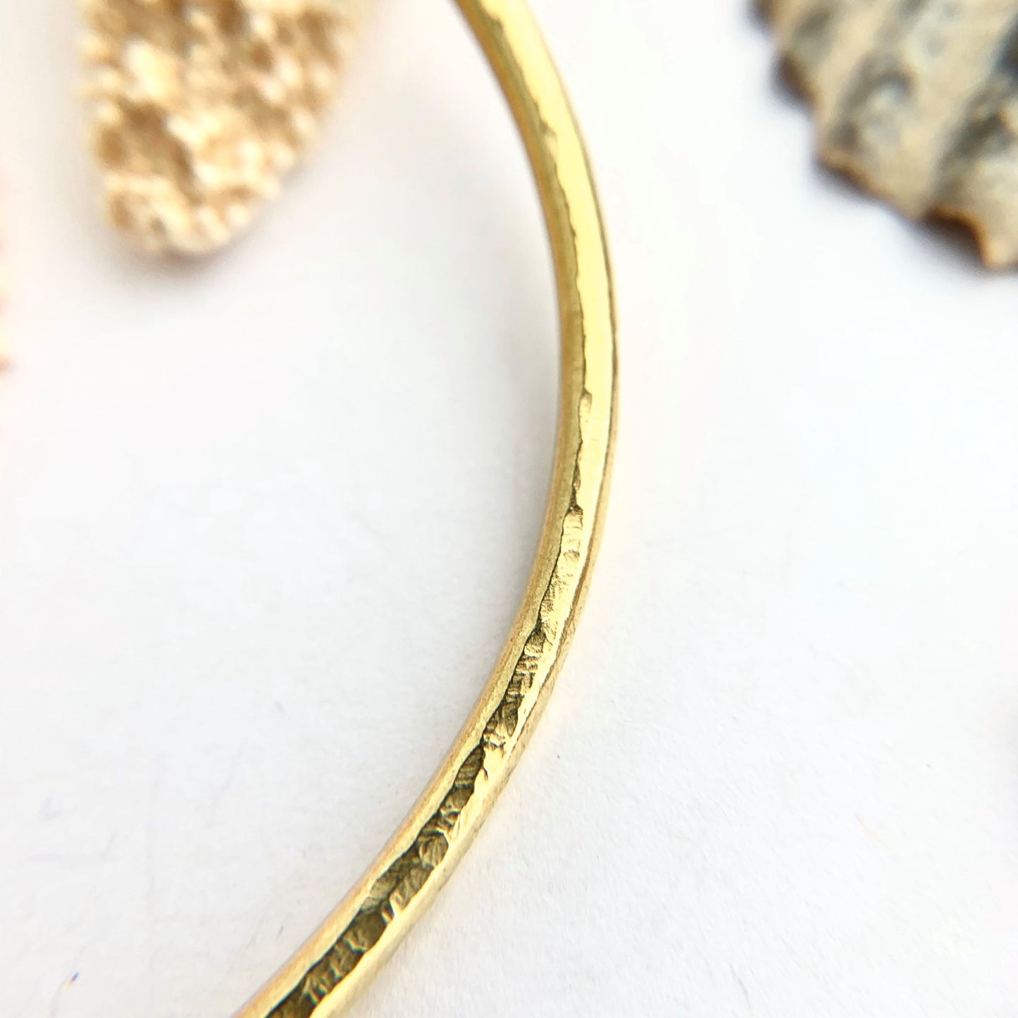 Hammered Brass Stacking Bracelet