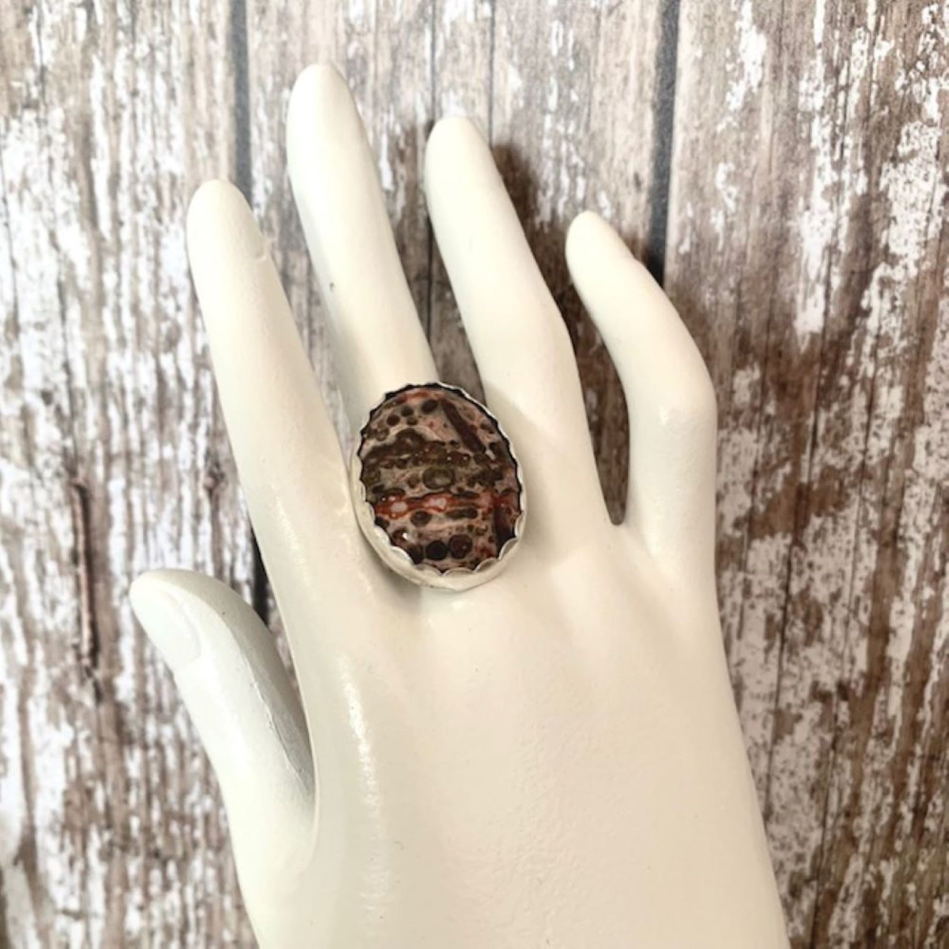 Jasper and Sterling Silver Statement Ring
