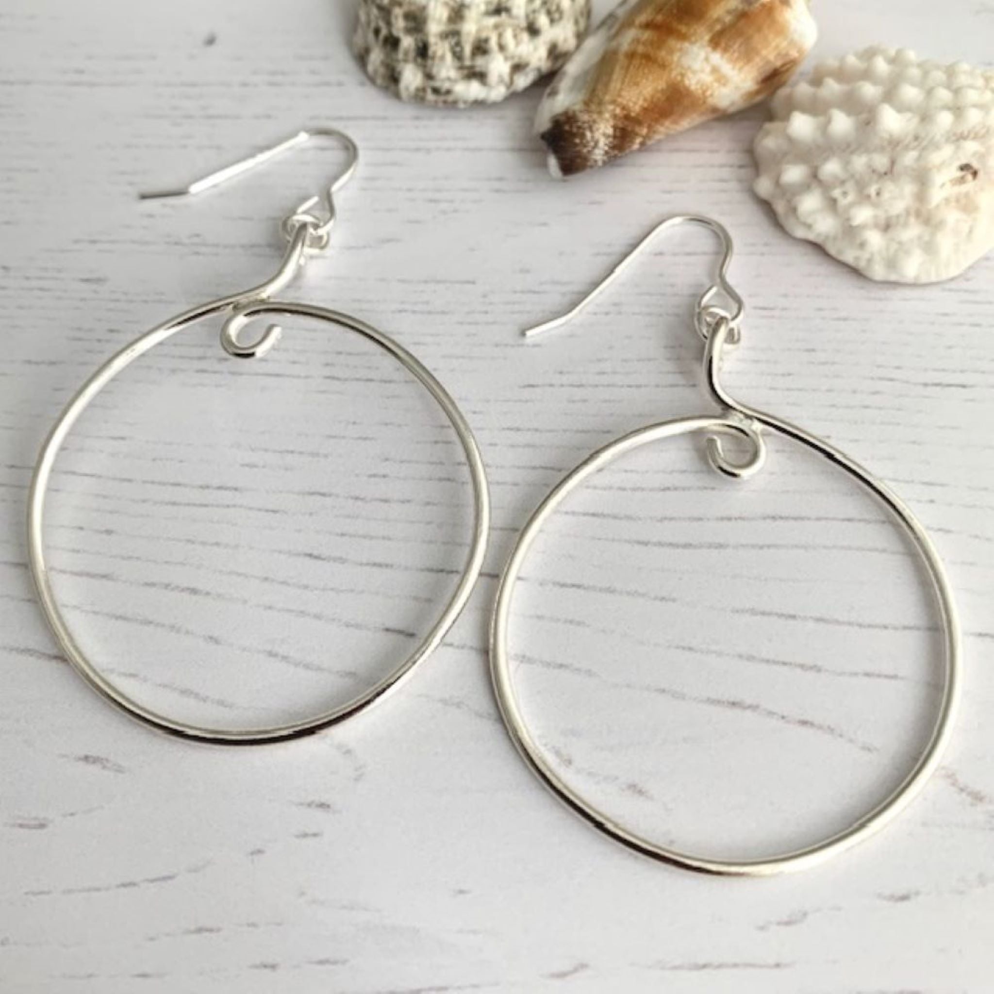 Outlet Silver hoops with dangles