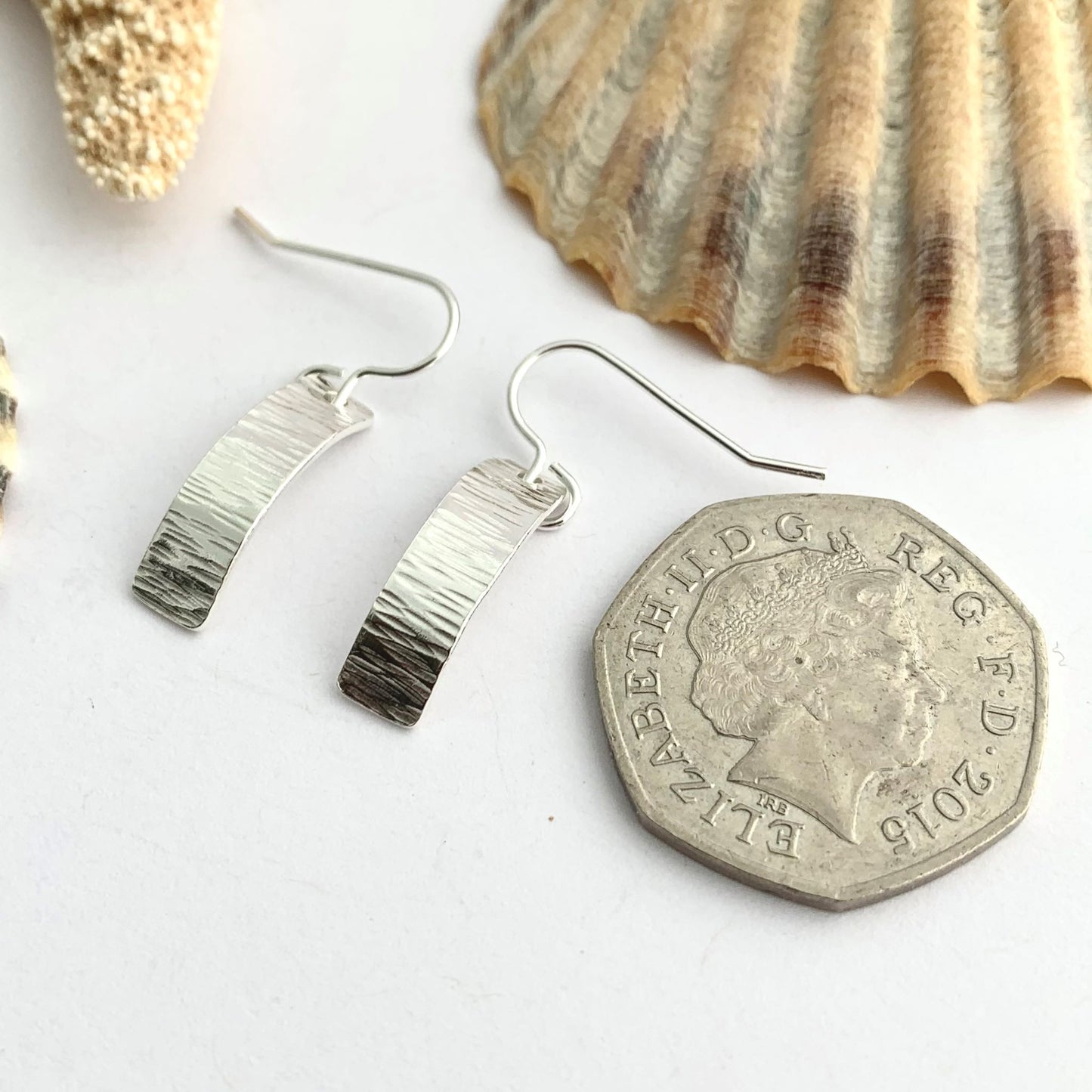 Little sterling silver bar earrings