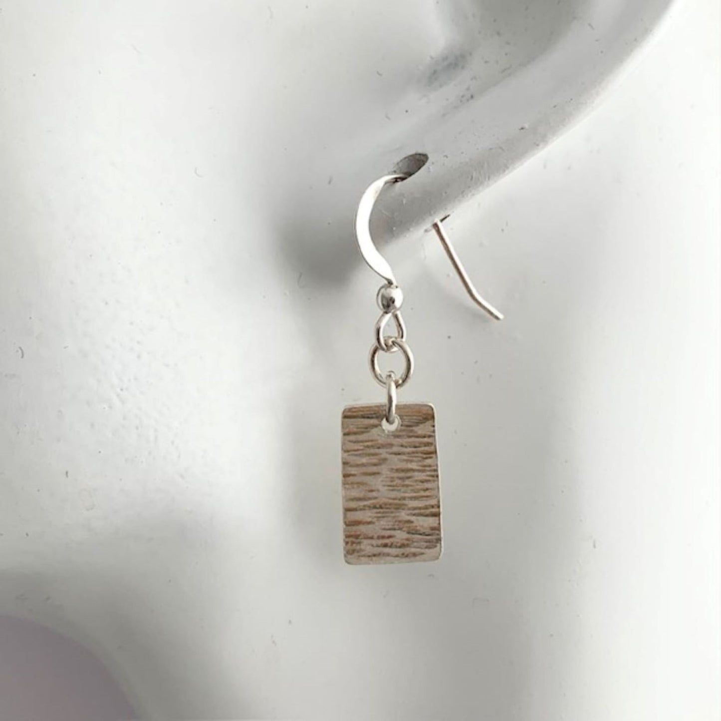 Little Sterling Silver Hammered Dangle Earrings