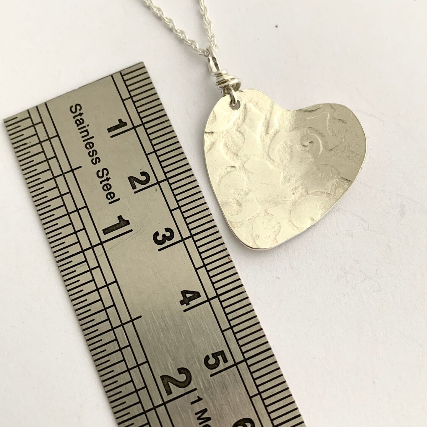 Little Sterling Silver Textured Heart Necklace