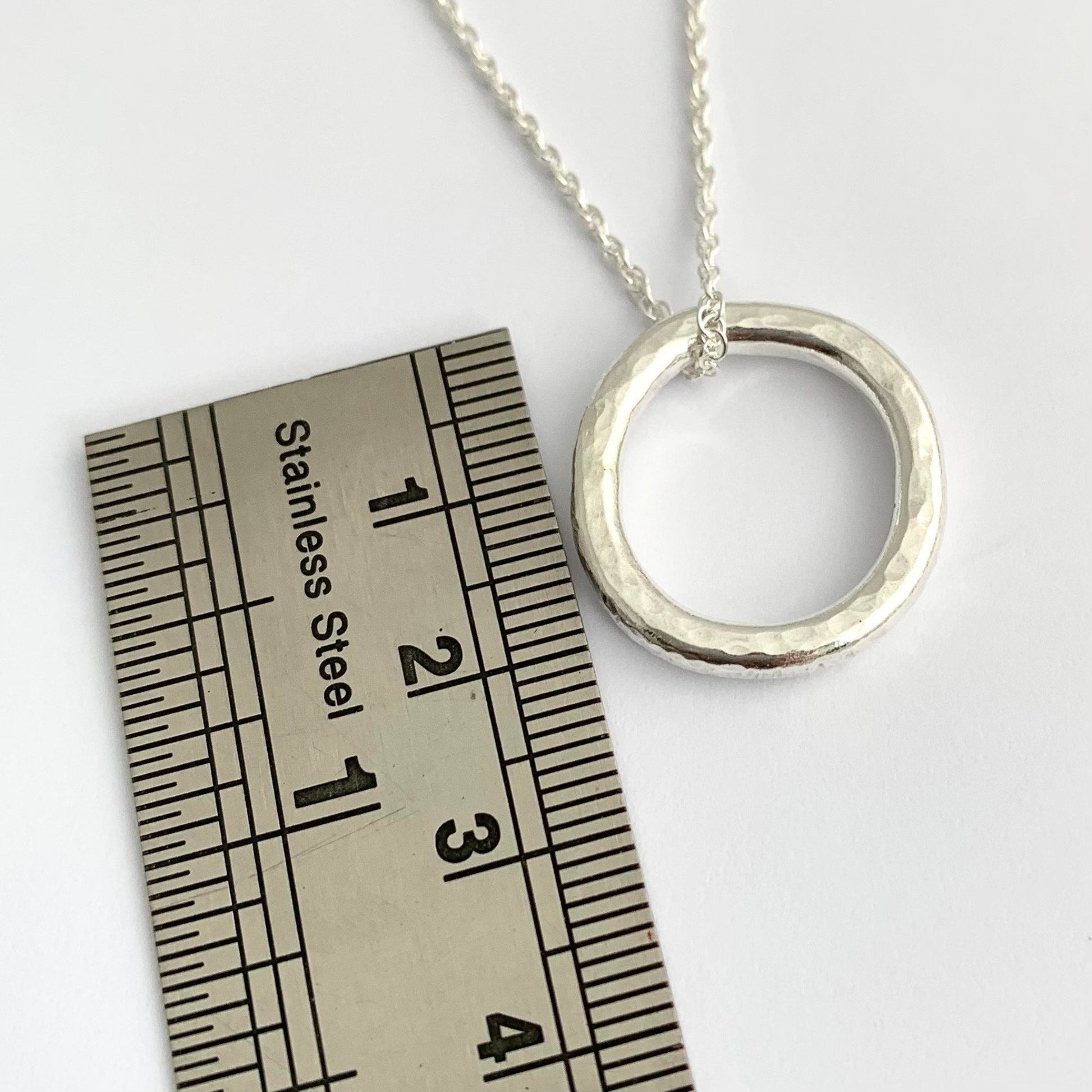 Little Chunky 925 Sterling Silver Hammered Necklace 7