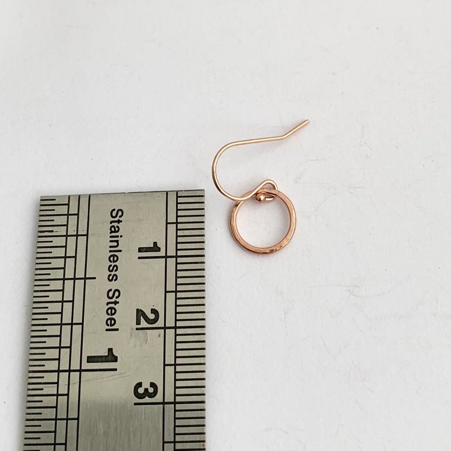 Little 18k Rose Gold Filled Wire Hoop Dangle Earrings-10