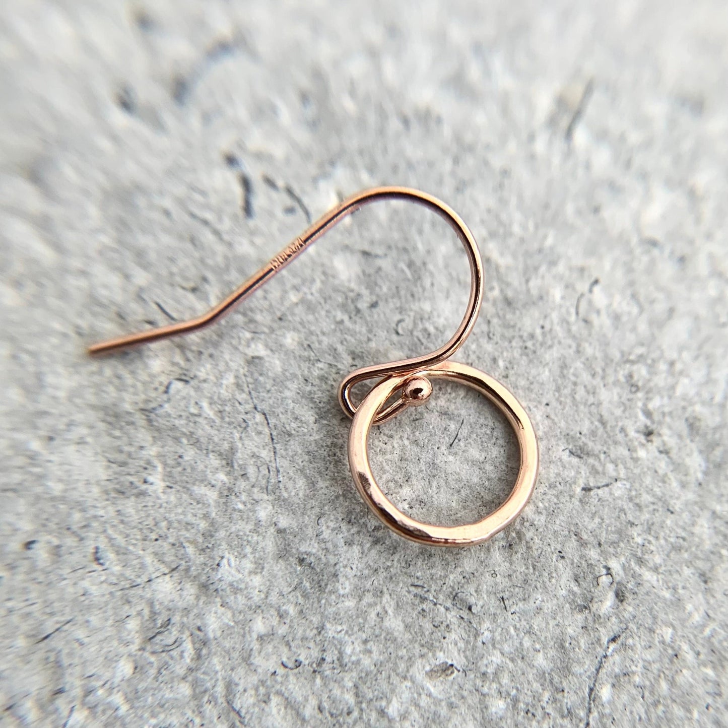 Little 18k Rose Gold Filled Wire Hoop Dangle Earrings-4