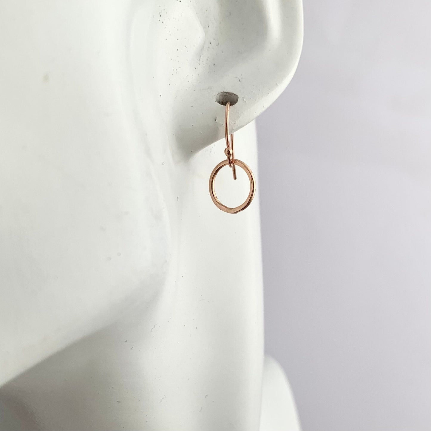 Little 18k Rose Gold Filled Wire Hoop Dangle Earrings-8