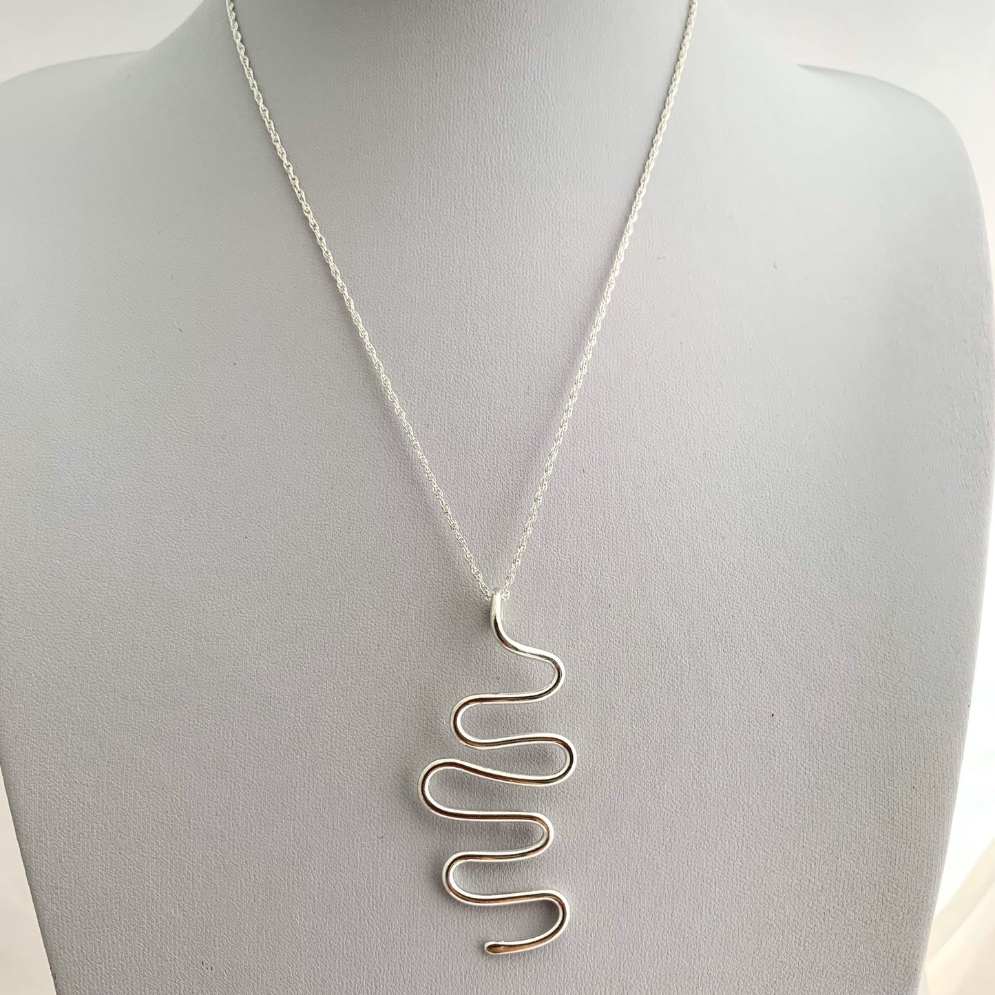 Long Sterling Silver Snake Necklace