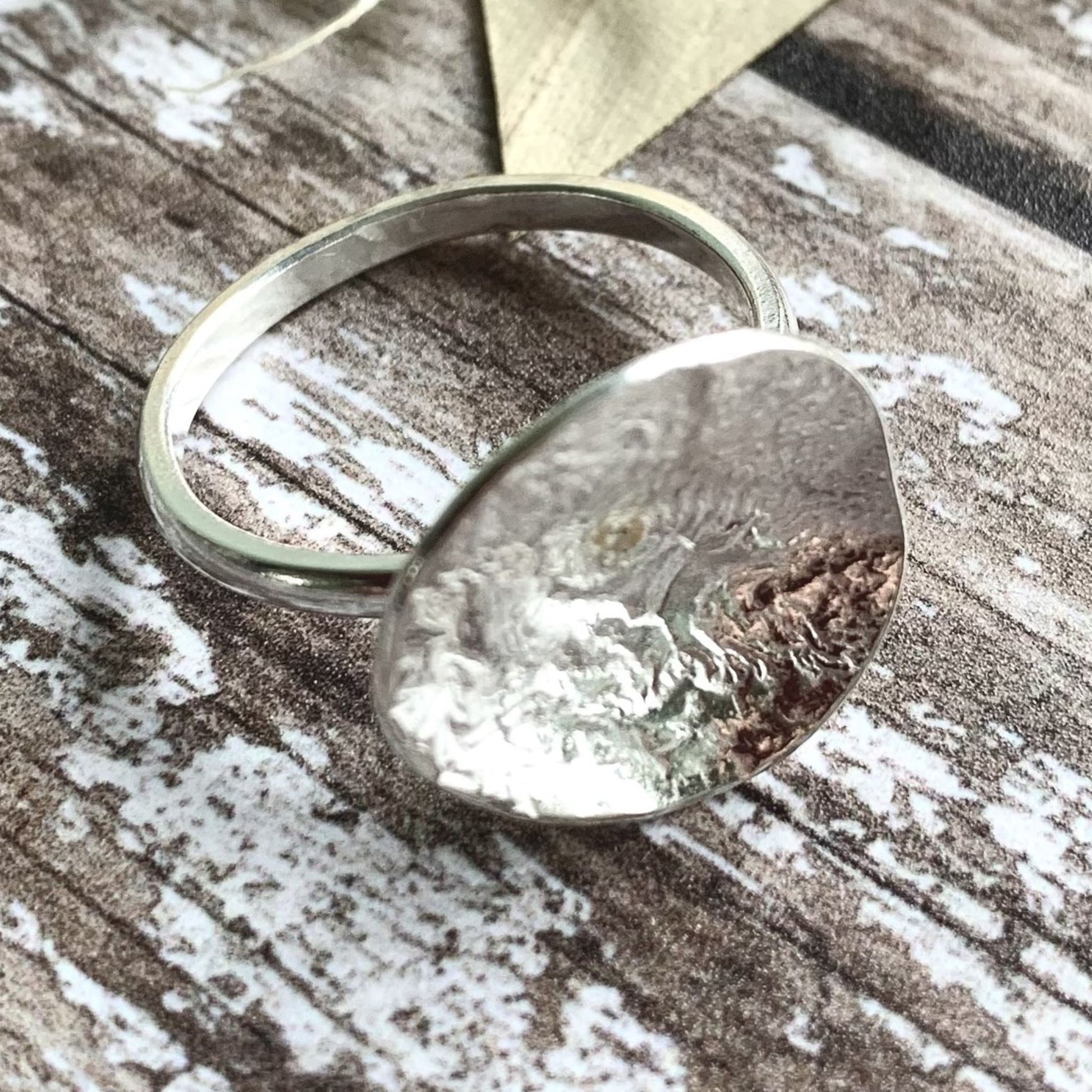 Organic Sterling Silver Disc Ring