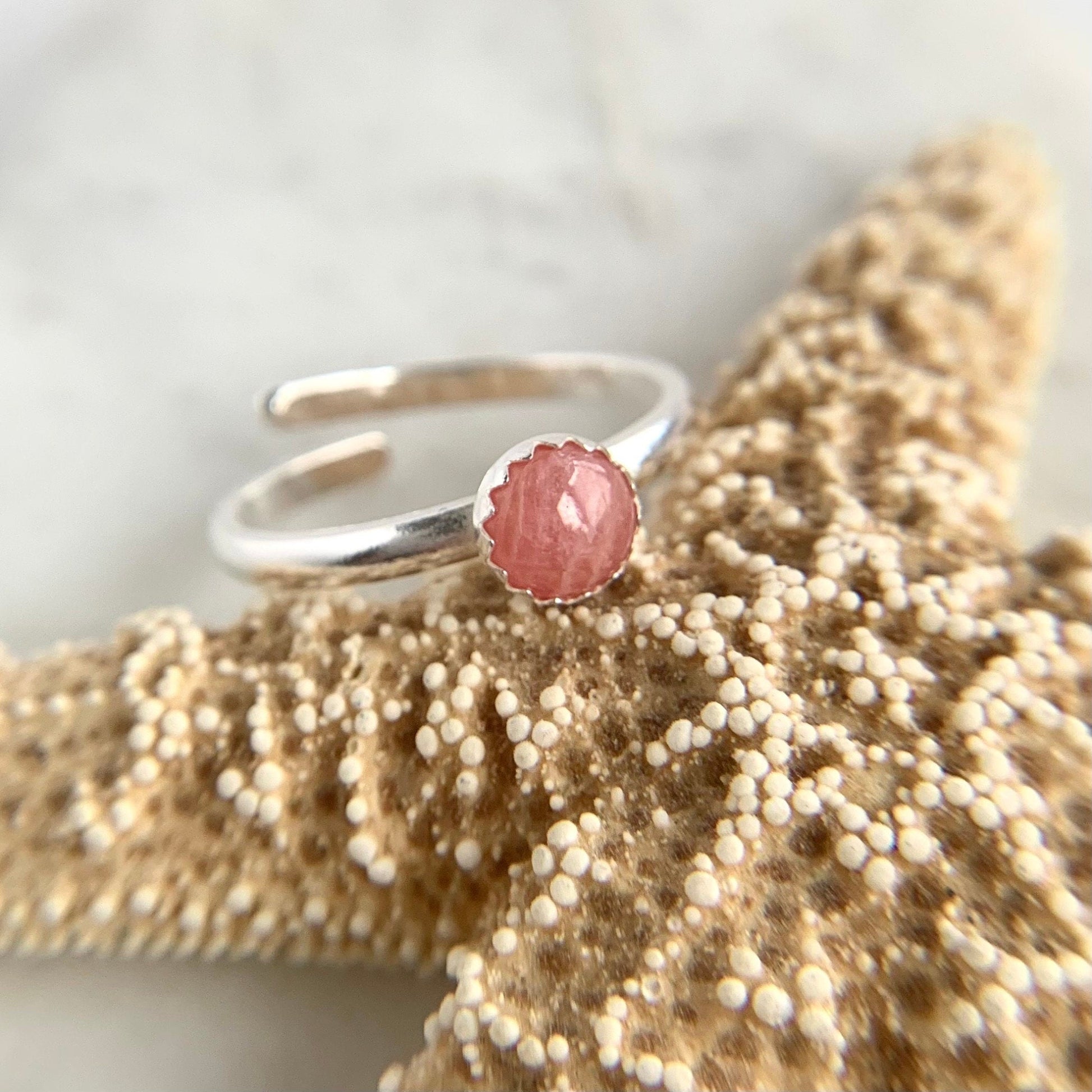 Pink Silver Stacking Ring