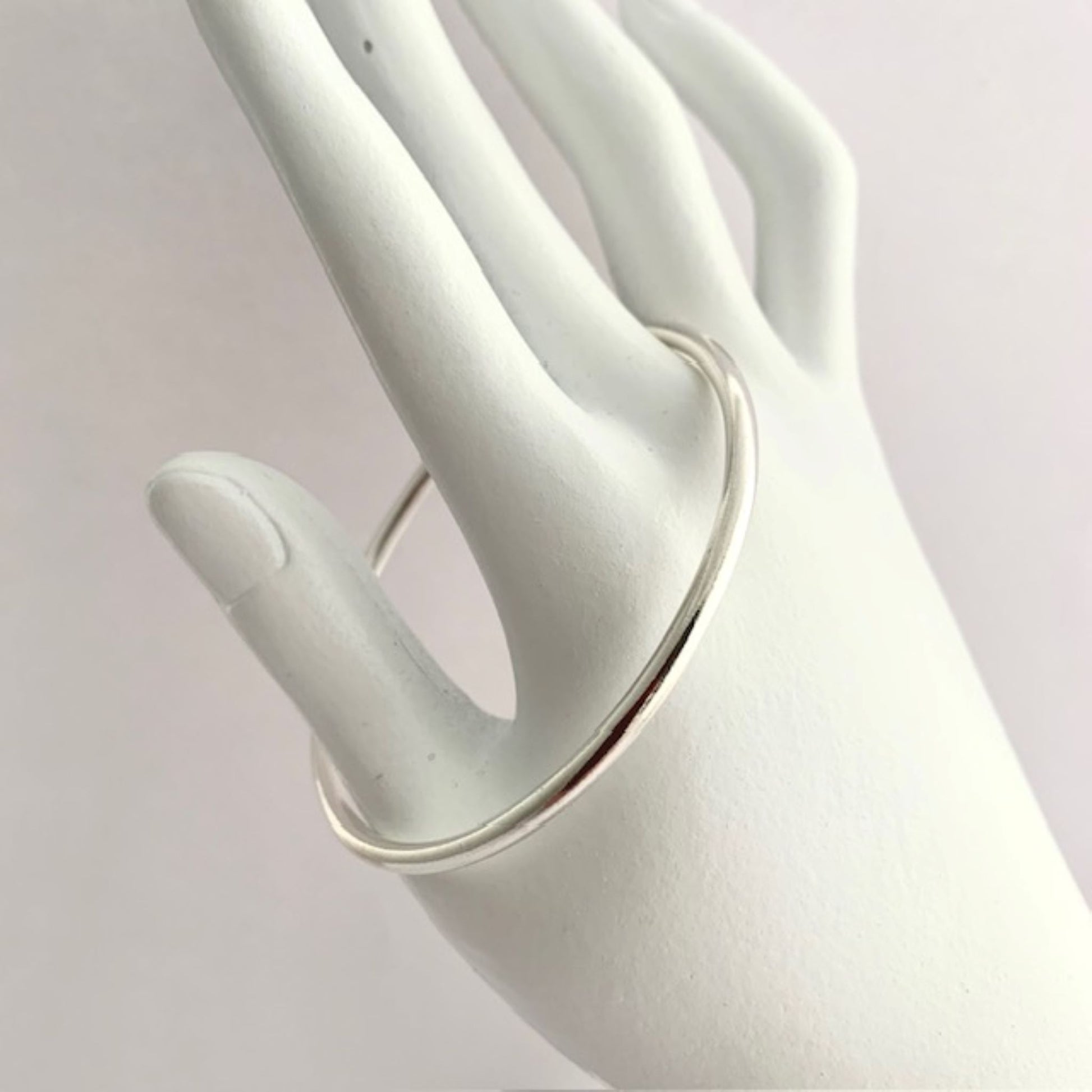 Solid 925 Sterling Silver Plain Hallmarked Bangle