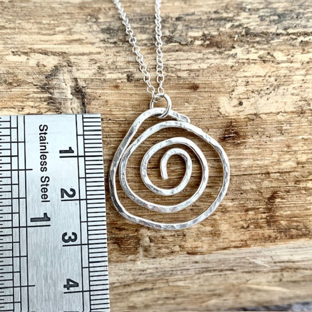 Spiral Sterling Silver Wire Necklace