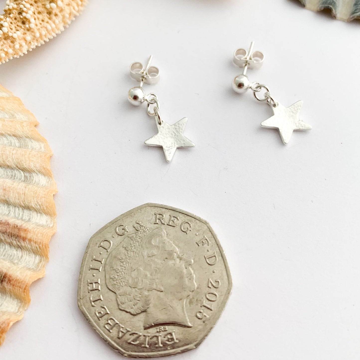 Star Dangle Stud Earrings in Sterling Silver