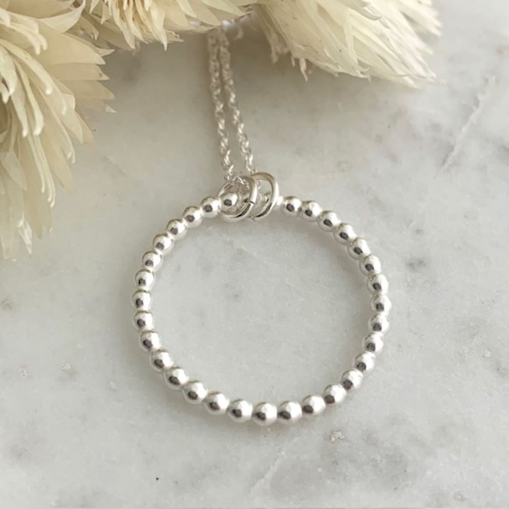 Sterling Silver 925 Circle Bead Pendant