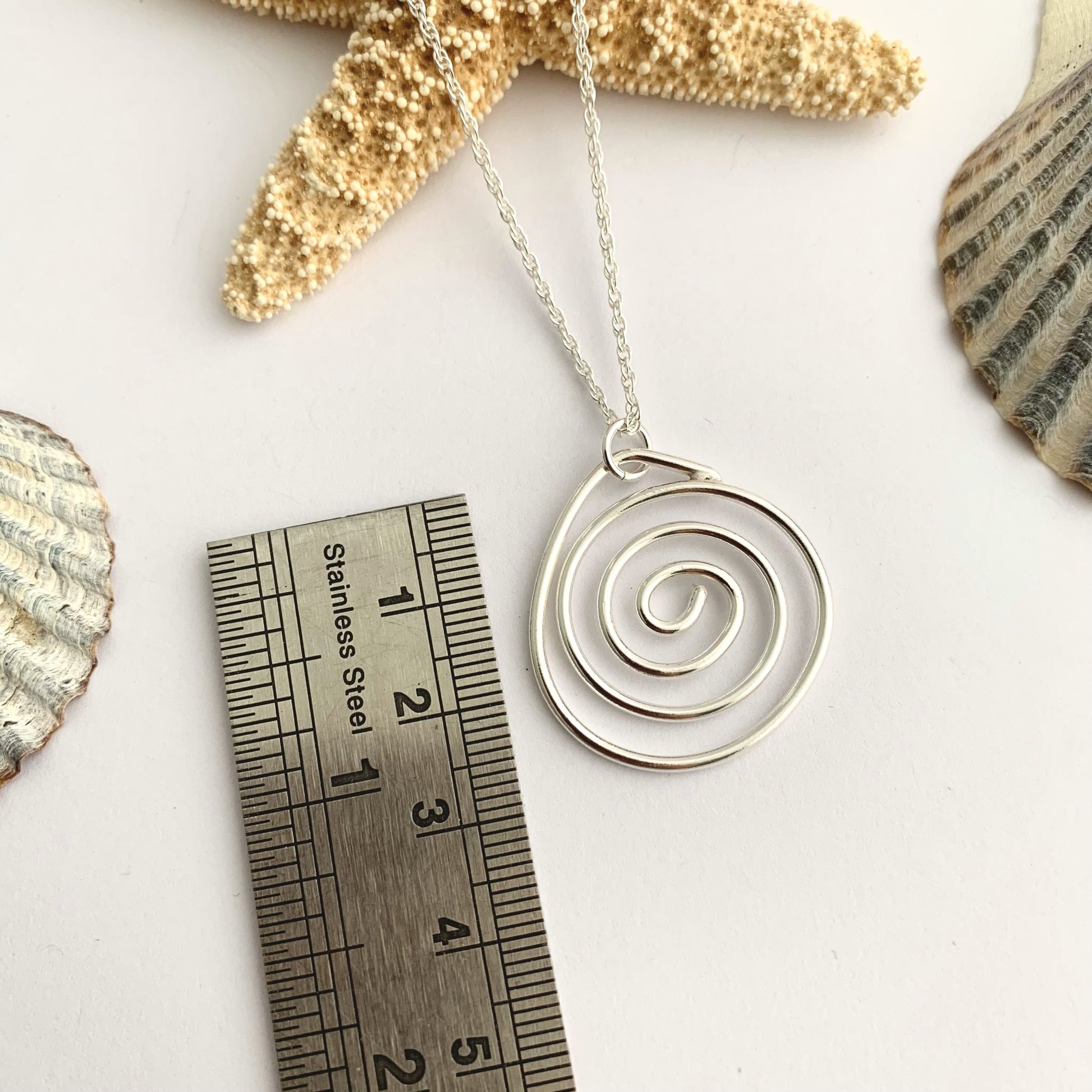 Sterling Silver Circle Spiral Pendant