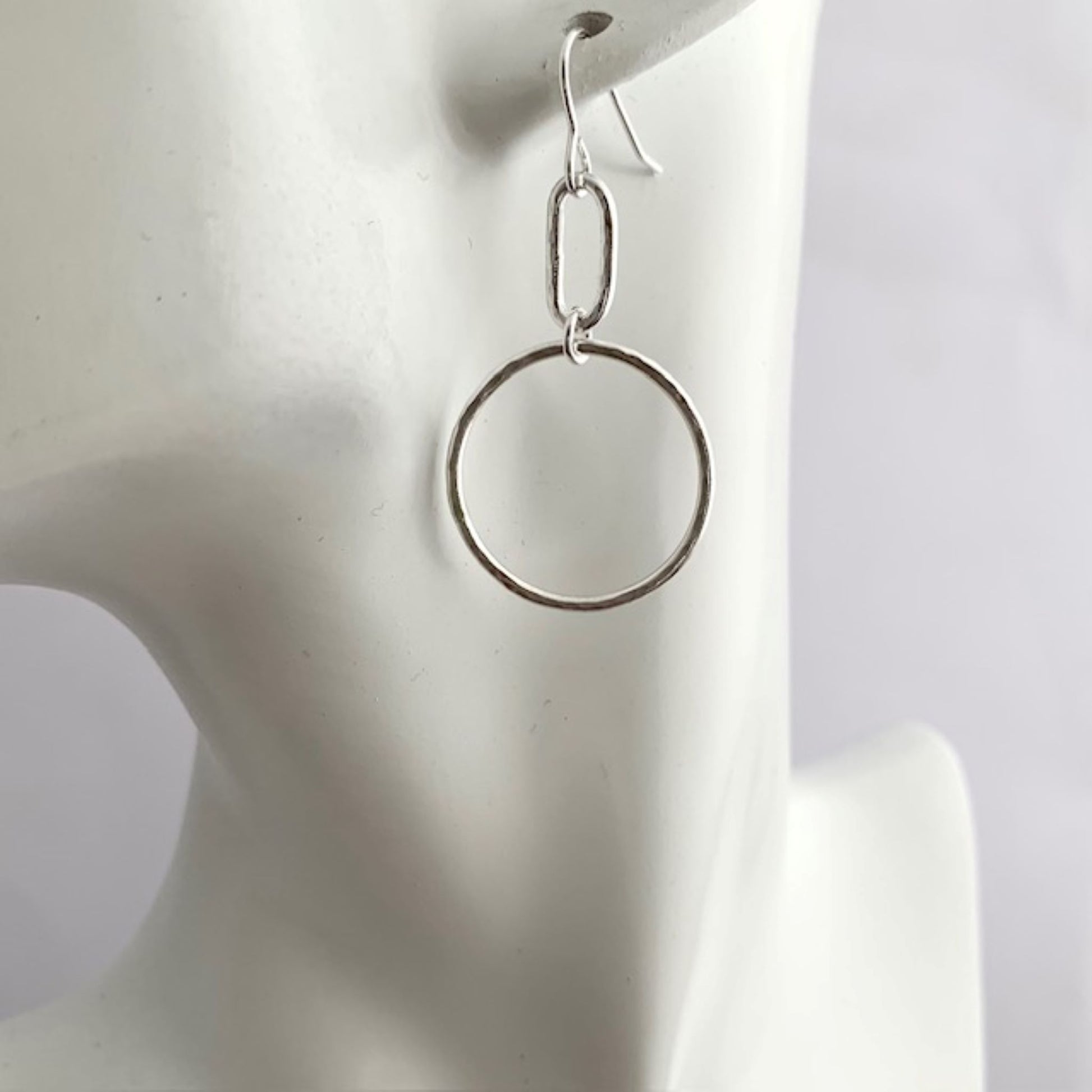 Sterling Silver Dangle Hoop Earrings