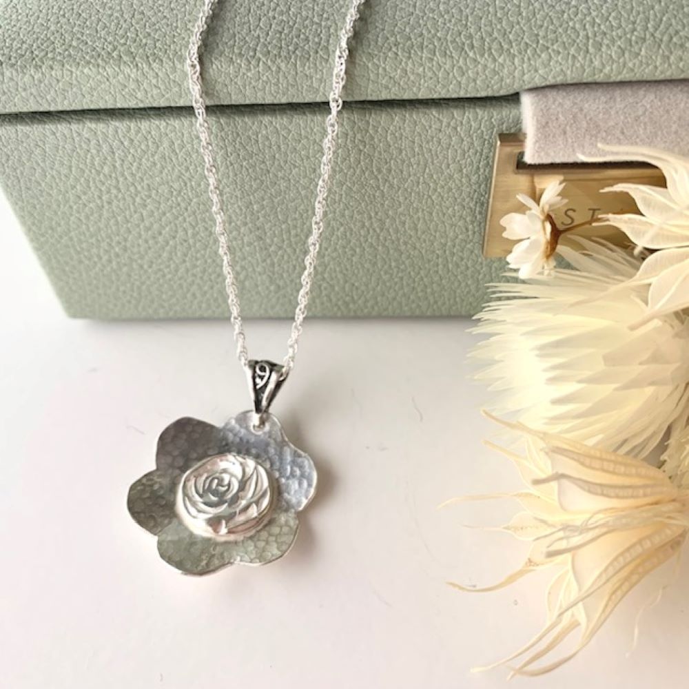 Sterling Silver Floral Necklace