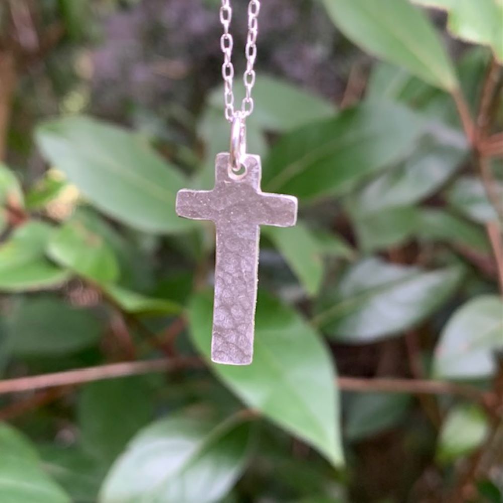 Sterling Silver Little Textured Simple Cross