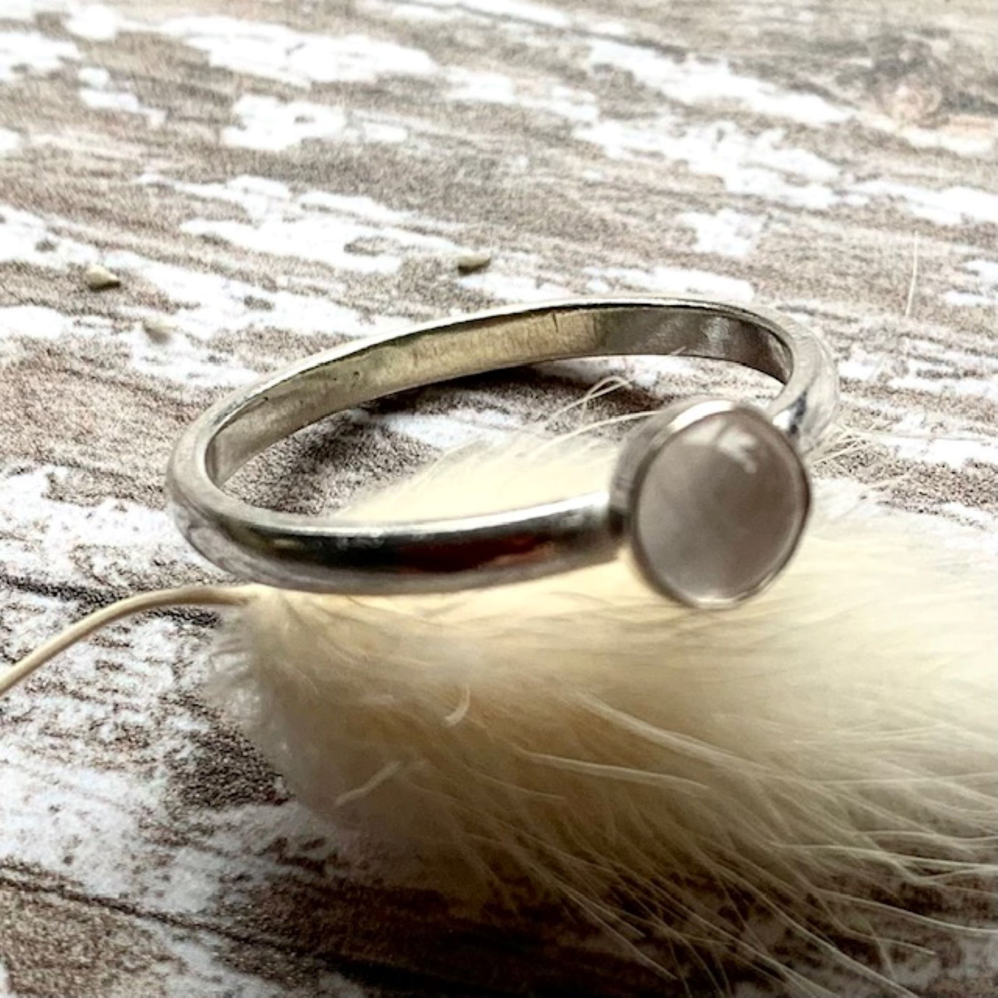 Sterling Silver Ring with Moonstone Gemstone