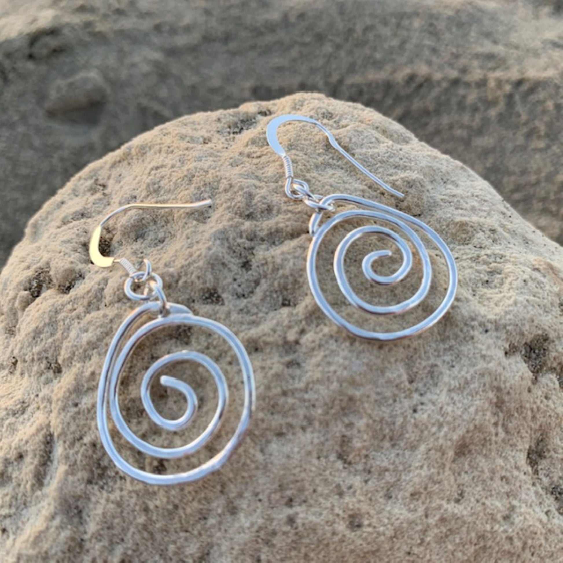 Sterling Silver Spiral Dangle Earrings