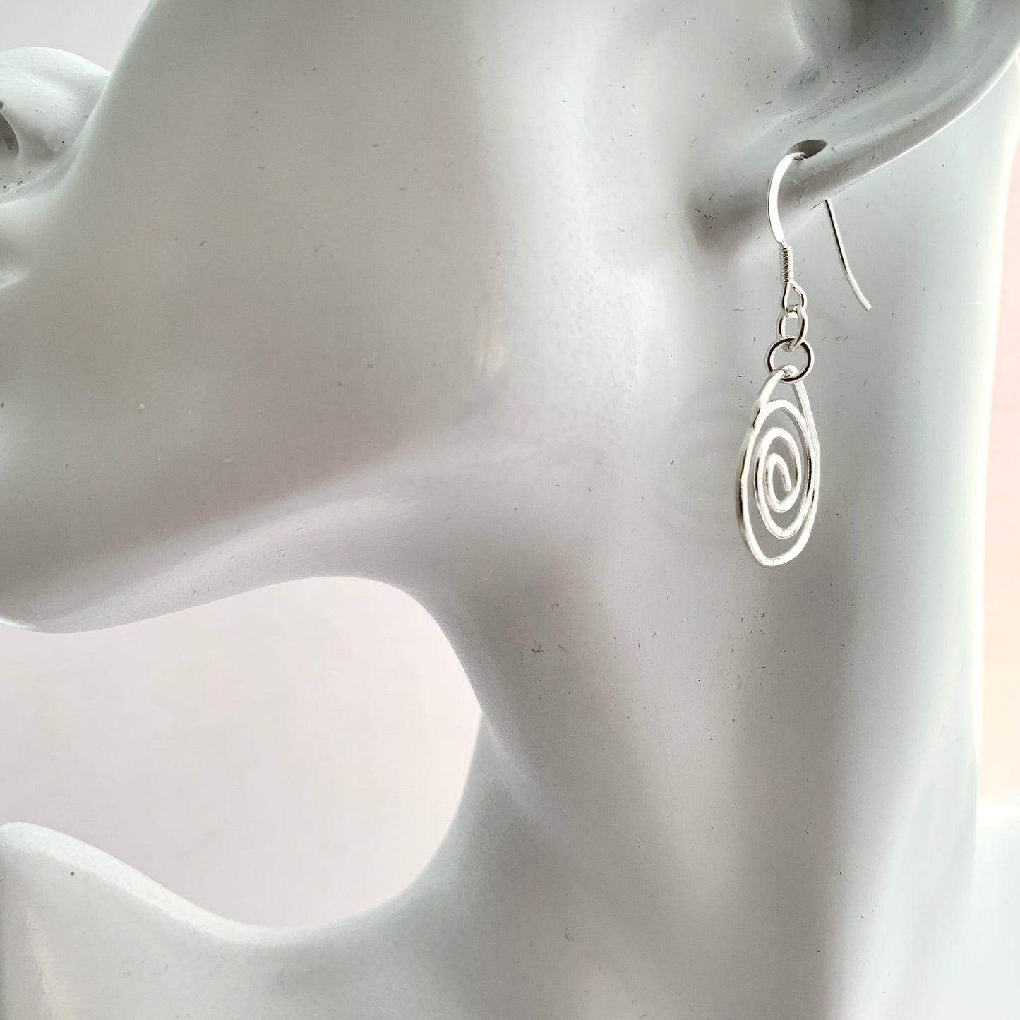 Sterling Silver Spiral Textured Earrings