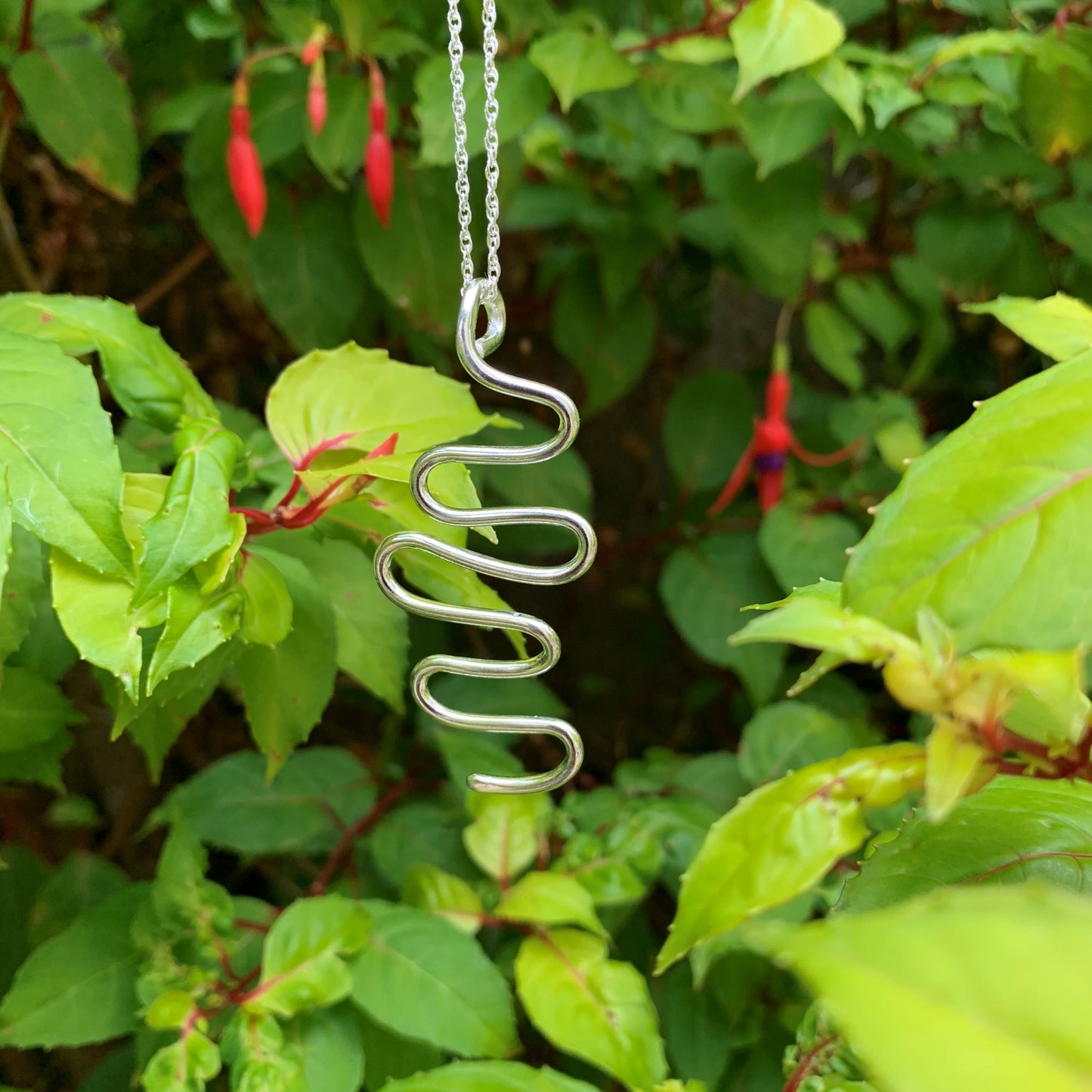 Sterling Silver Squiggly Snake Necklace