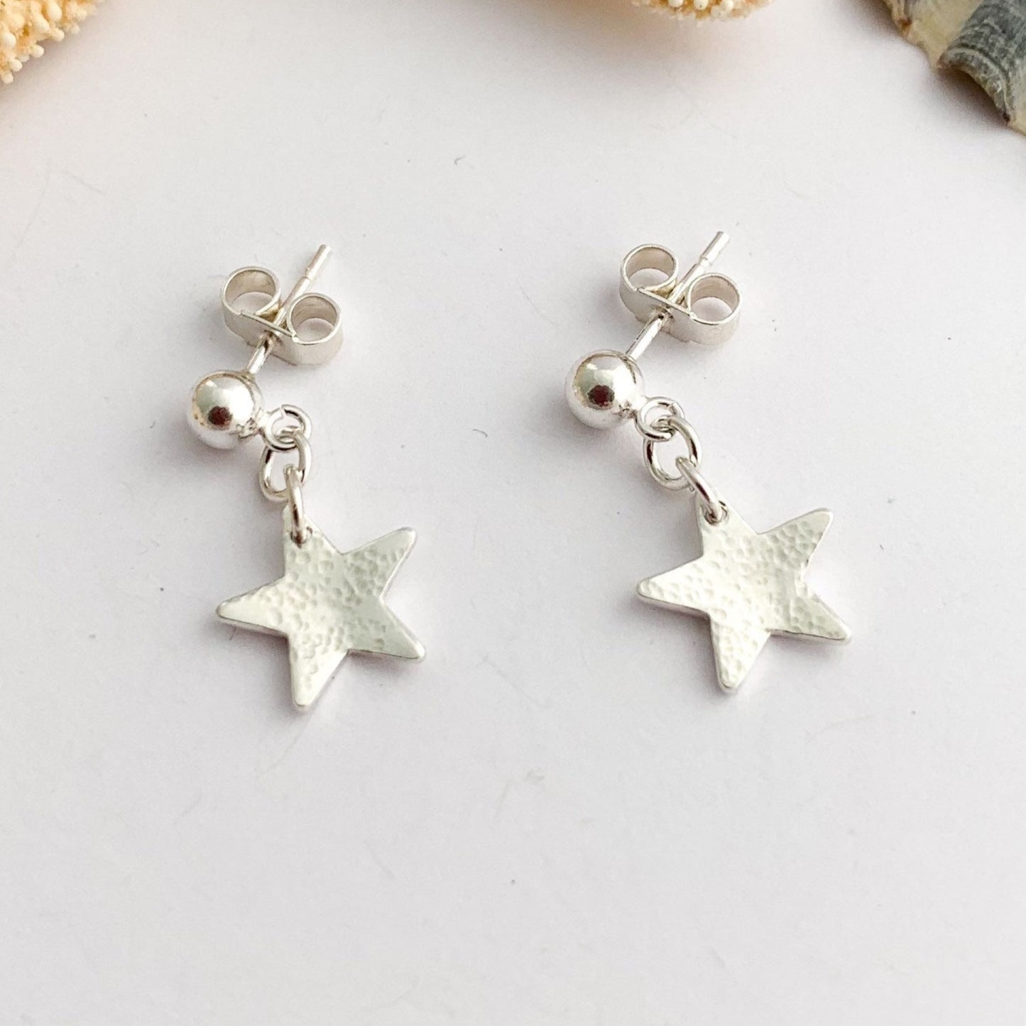 Star 925 Sterling Silver Stud Dangle Earrings