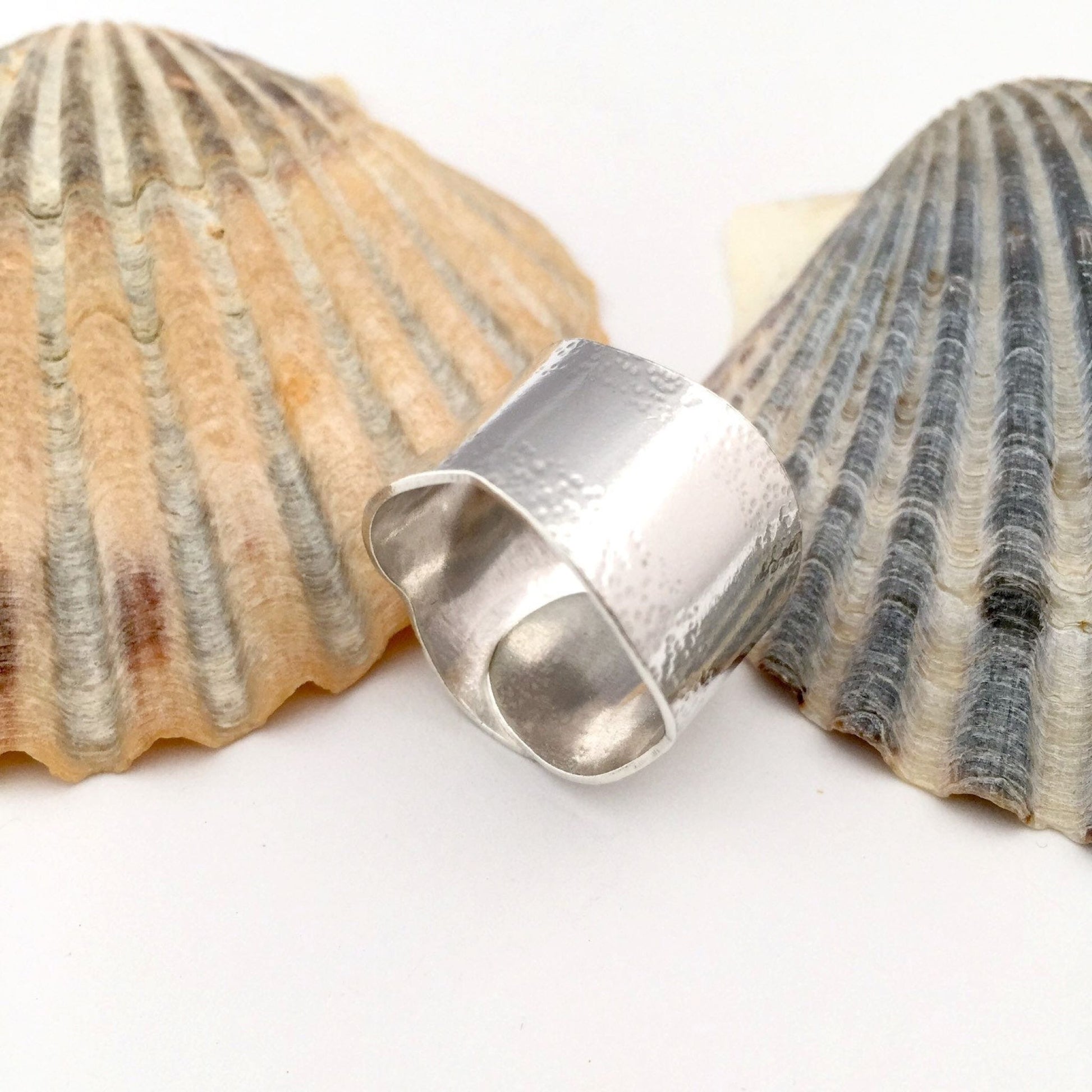 Sterling Silver Wave Patterned Wrap Over Ring