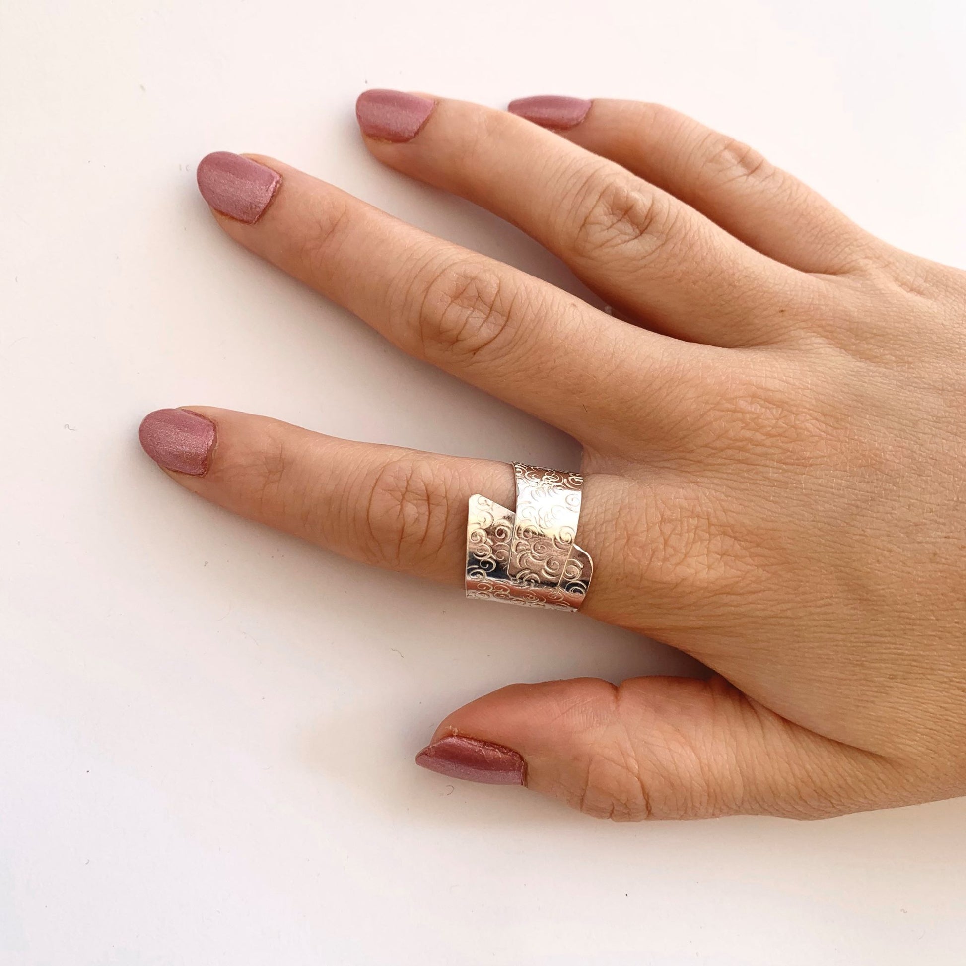Sterling Silver Wide Statement Ring